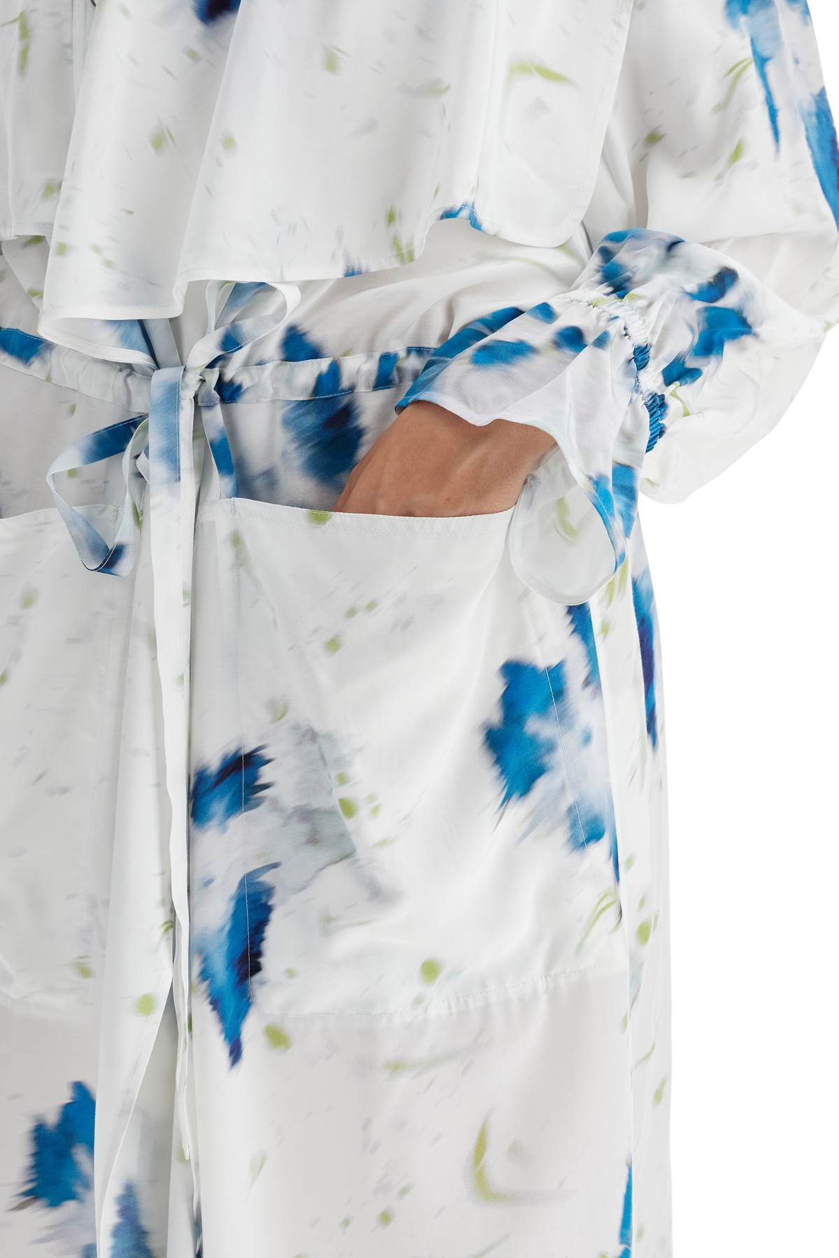 Lemaire Printed Viscose Duster Coat with Cape image 3