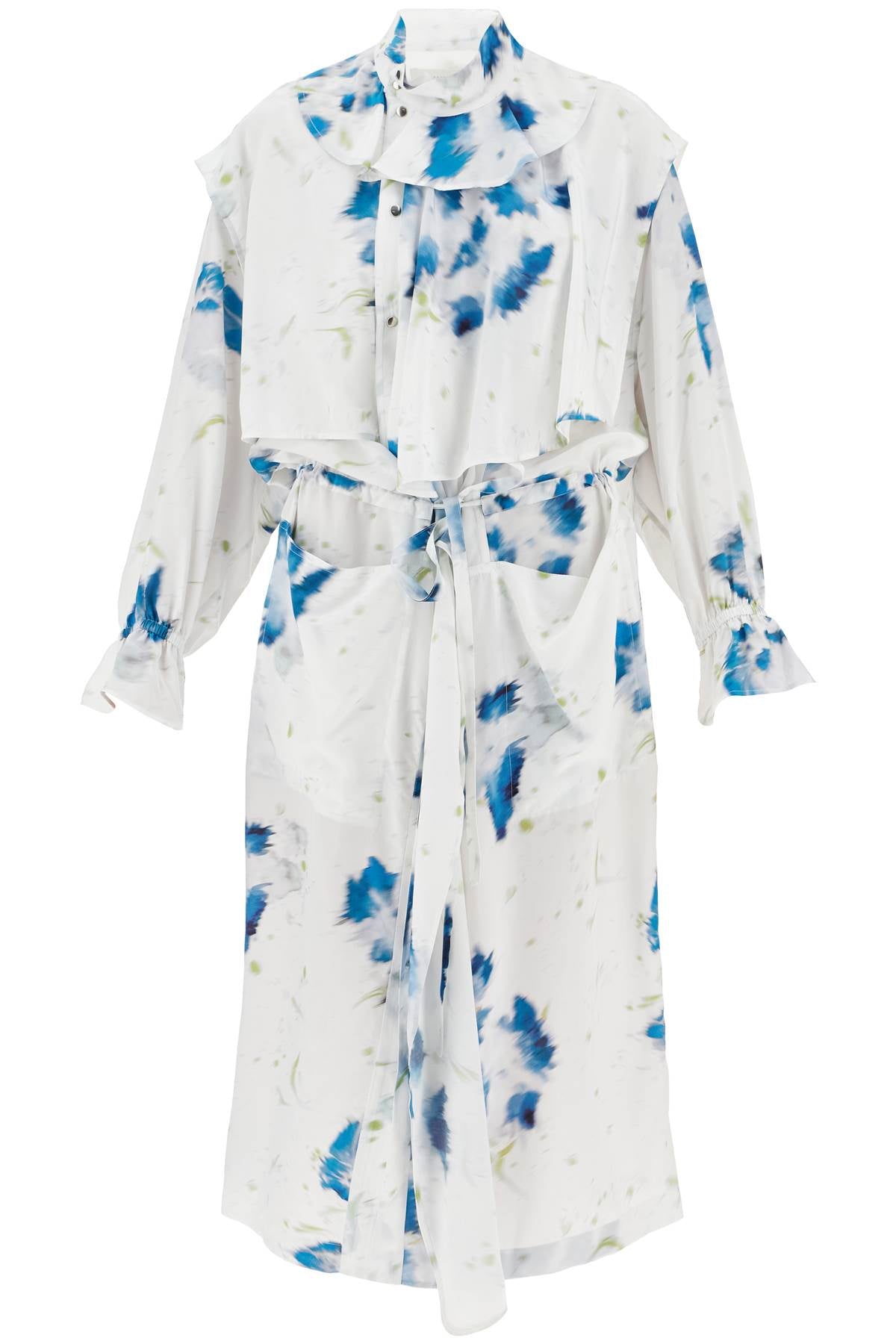 Lemaire Printed Viscose Duster Coat with Cape image 0