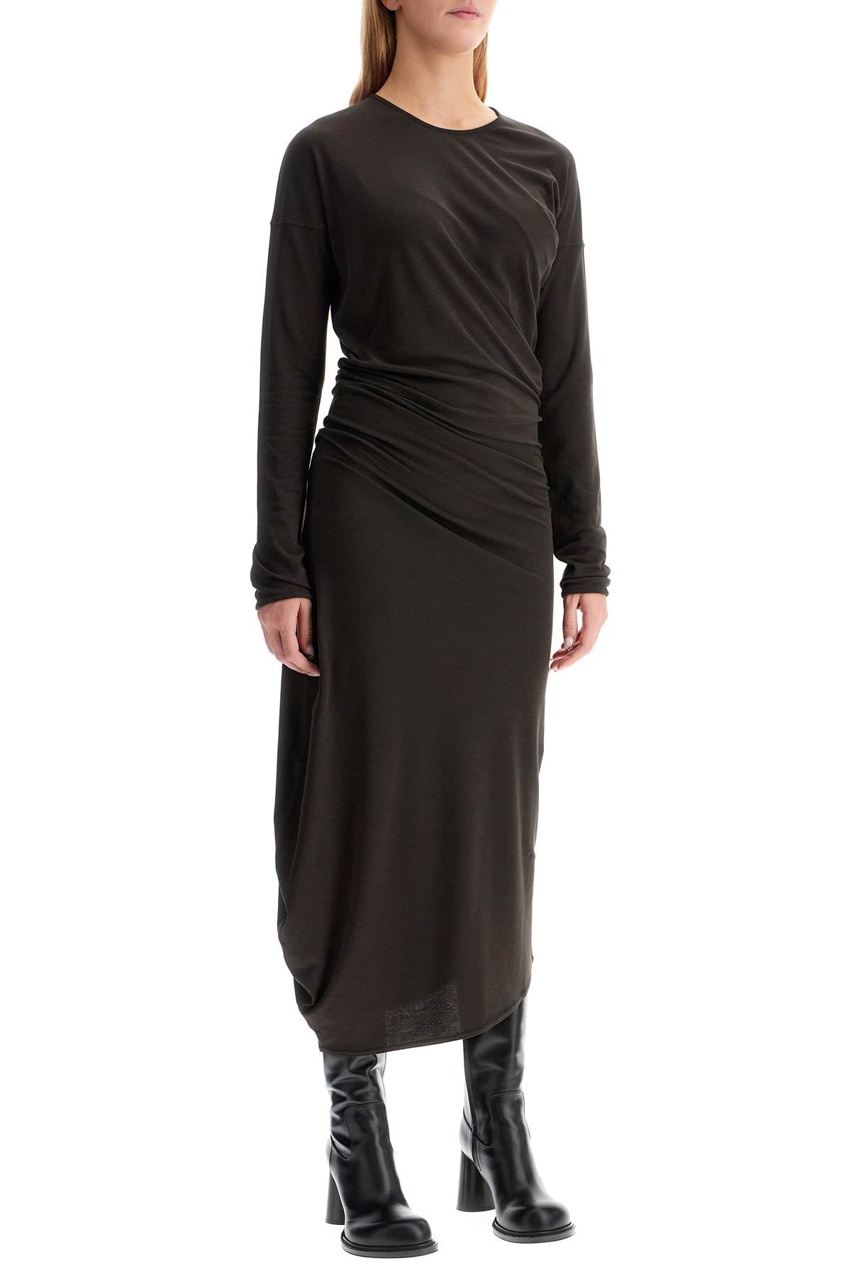 Lemaire Long-Sleeved Twisted Cotton Crepe Dress image 1