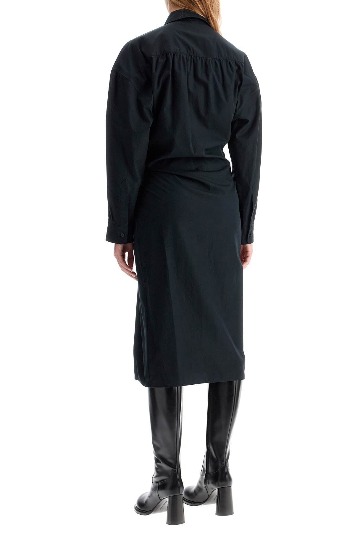 Lemaire Twisted Midi Dress: Asymmetrical Cotton Poplin image 2