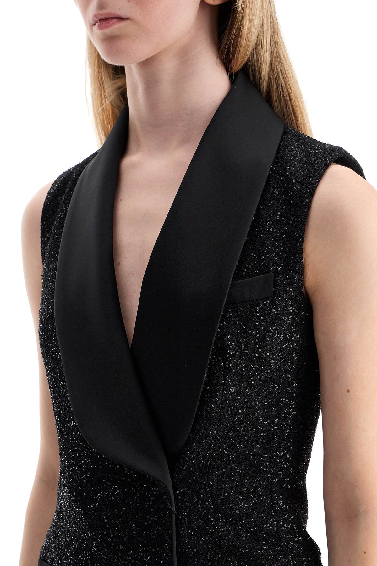 Max Mara Pianoforte Sequin and Satin Mini Dress image 3