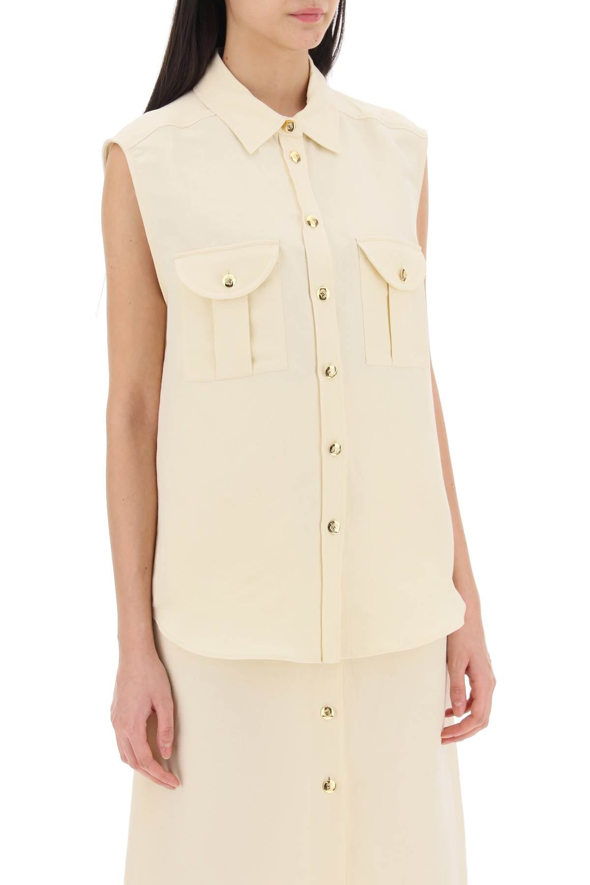 Blazé Milano Savannah Linen and Silk Sleeveless Shirt image 1