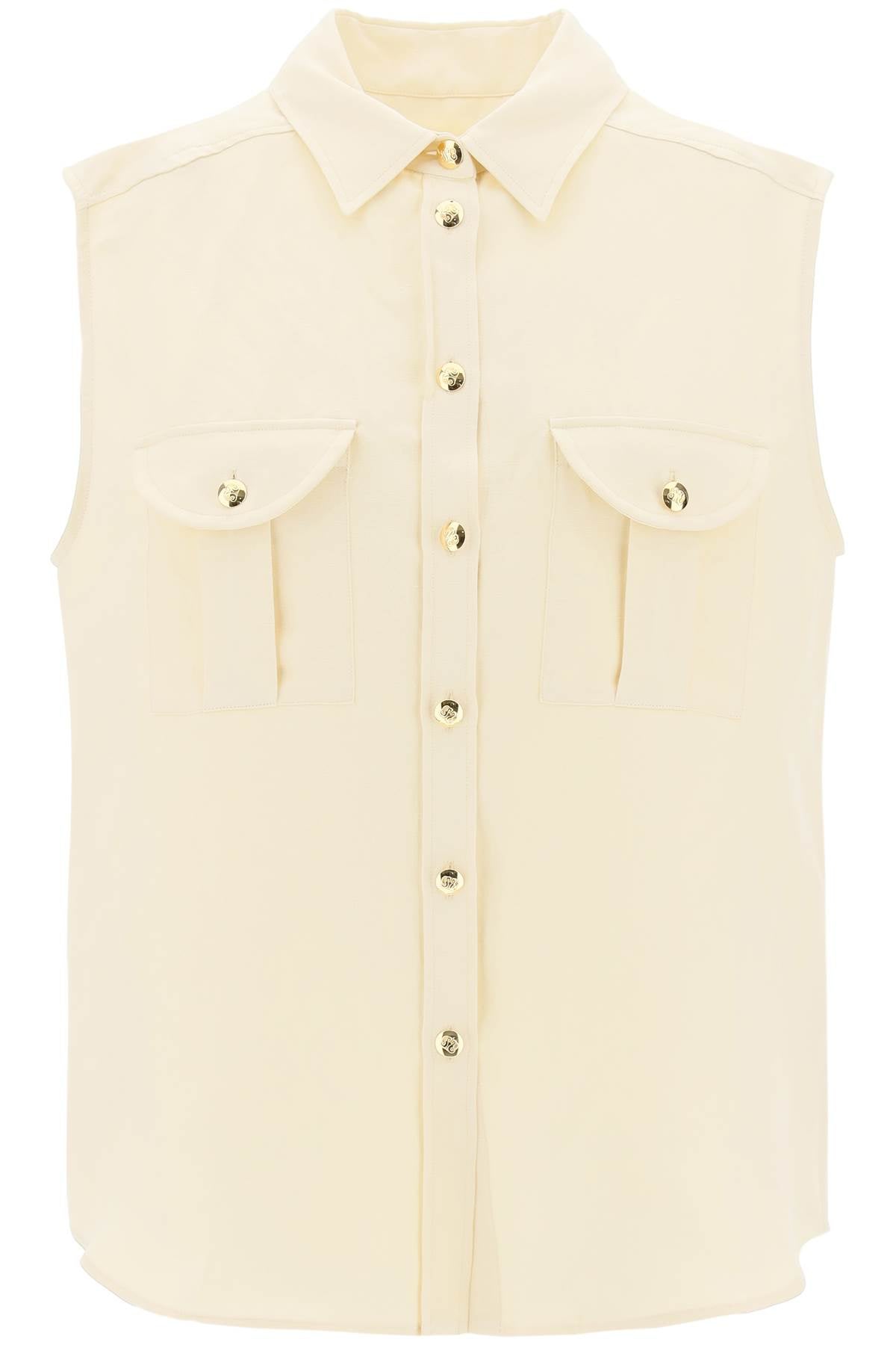 Blazé Milano Savannah Linen and Silk Sleeveless Shirt image 0