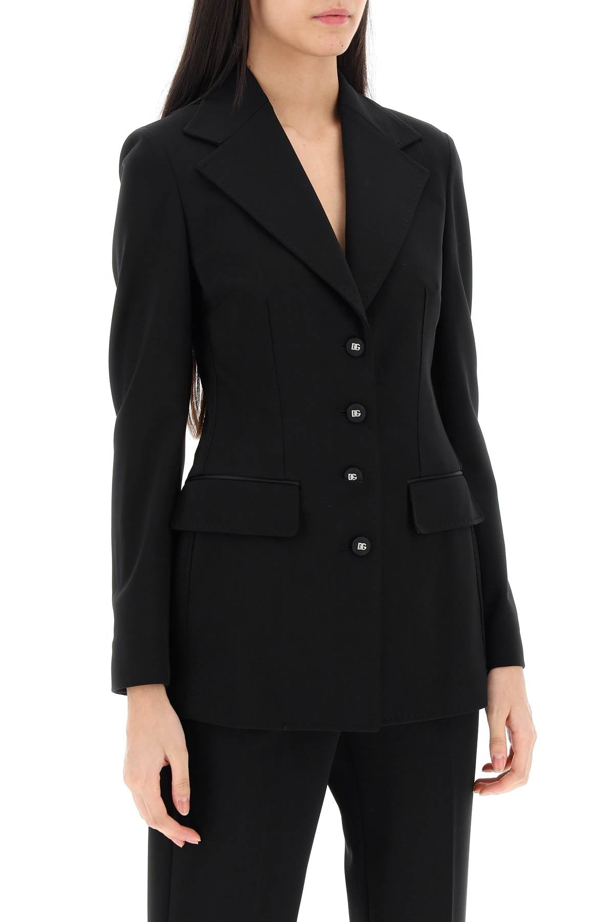 Dolce & Gabbana Milano-Stitch Jersey Single-Breasted Jacket image 1