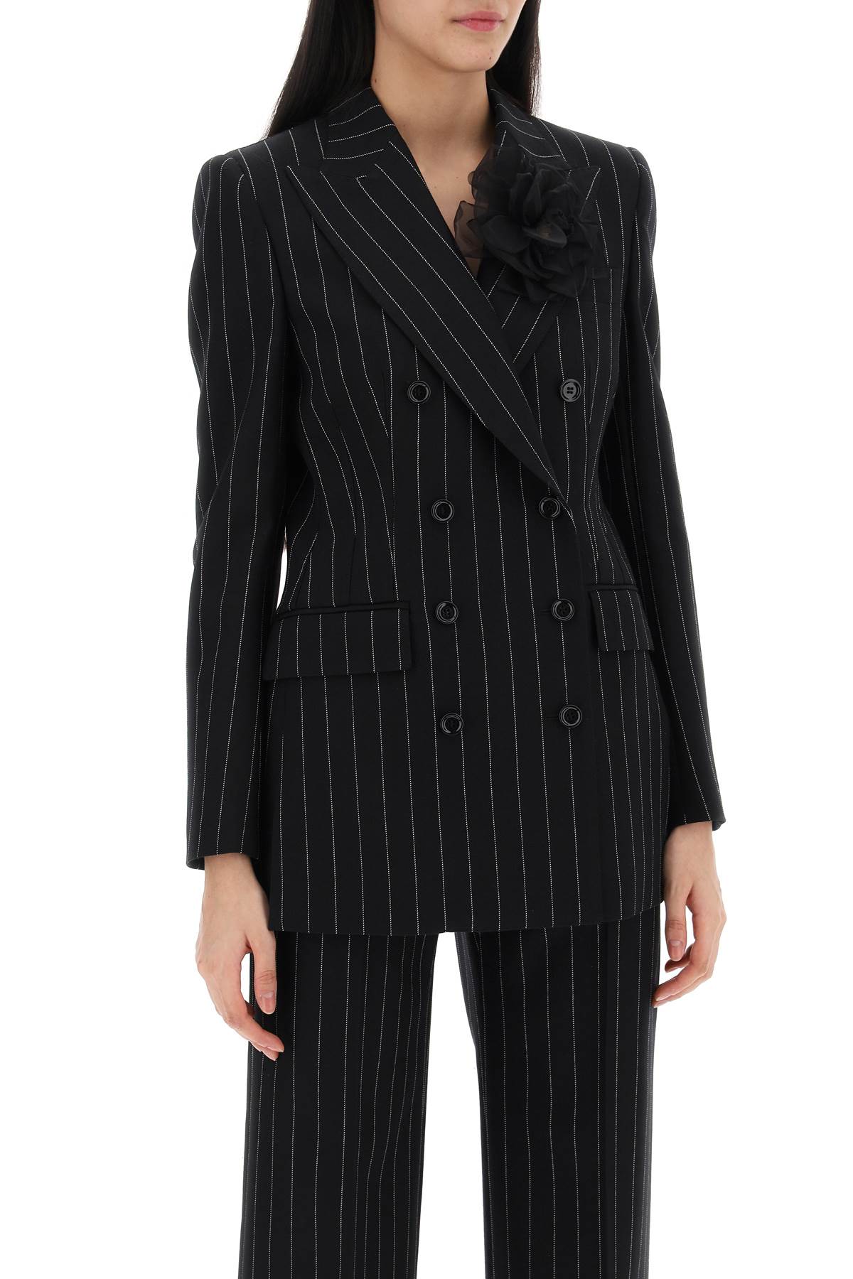 Dolce & Gabbana Double-Breasted Turlington Pinstripe Wool Jacket image 1