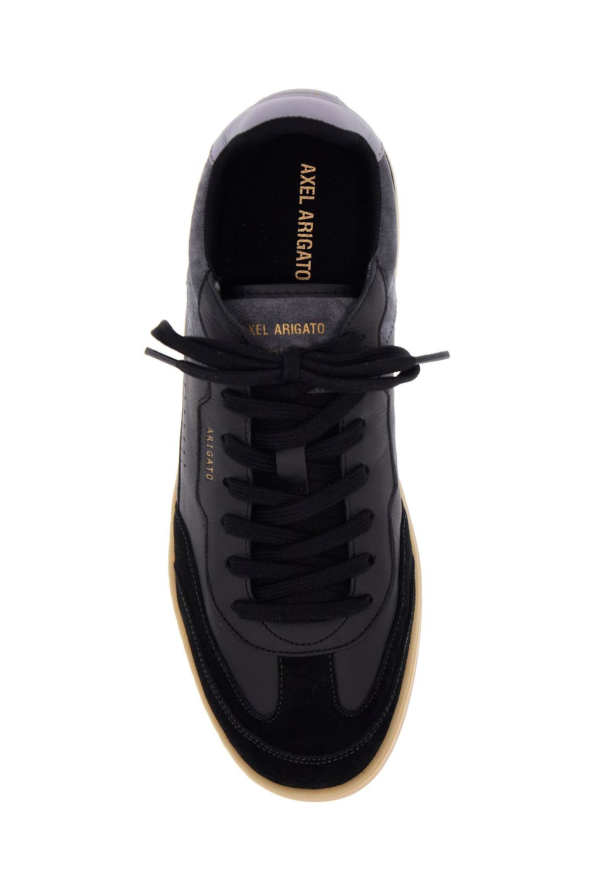 Axel Arigato black low sneakers in eco-friendly leather and suede with beige sole image 1