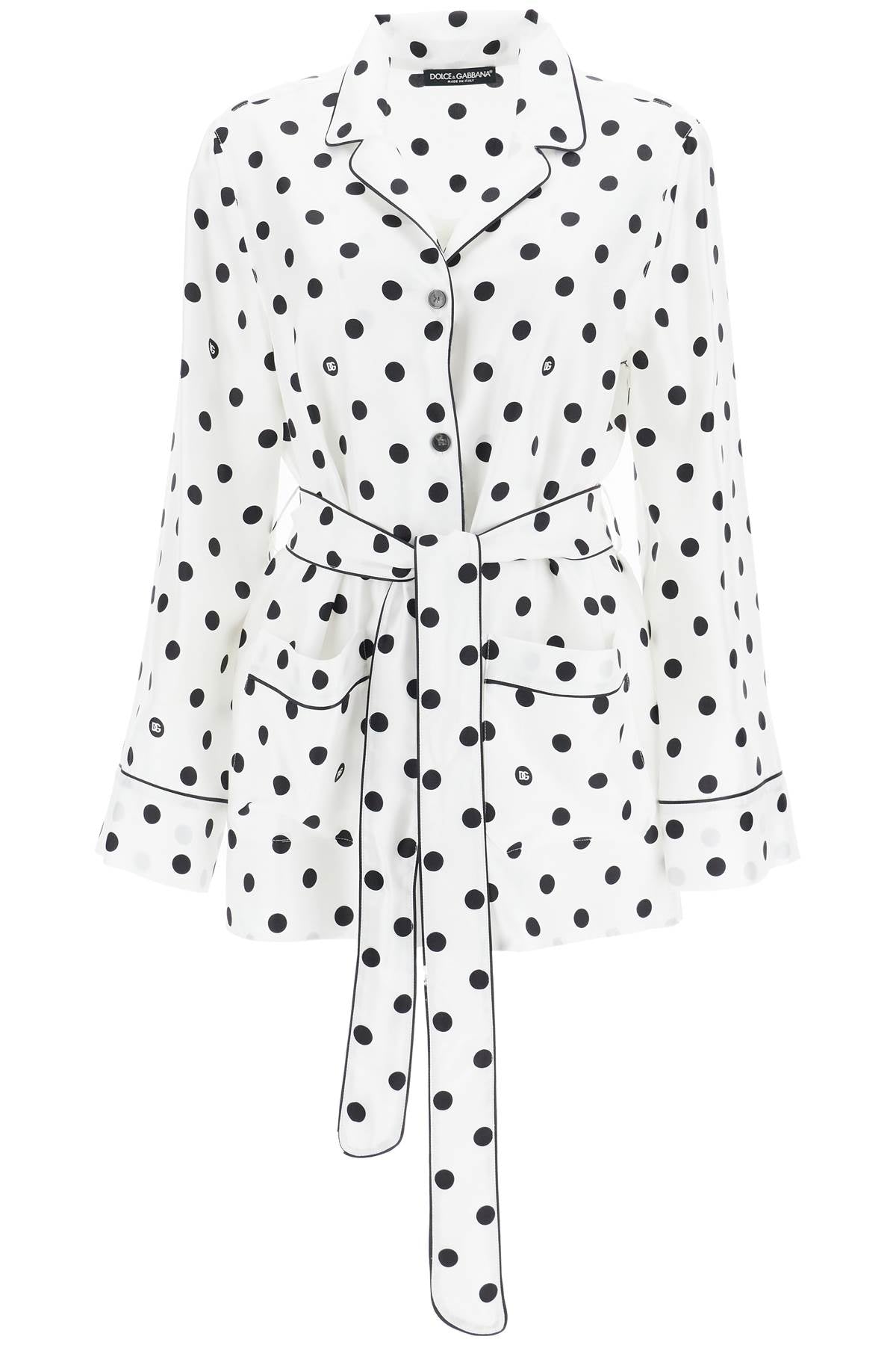 Dolce & Gabbana silk polka dot pajama shirt image 0