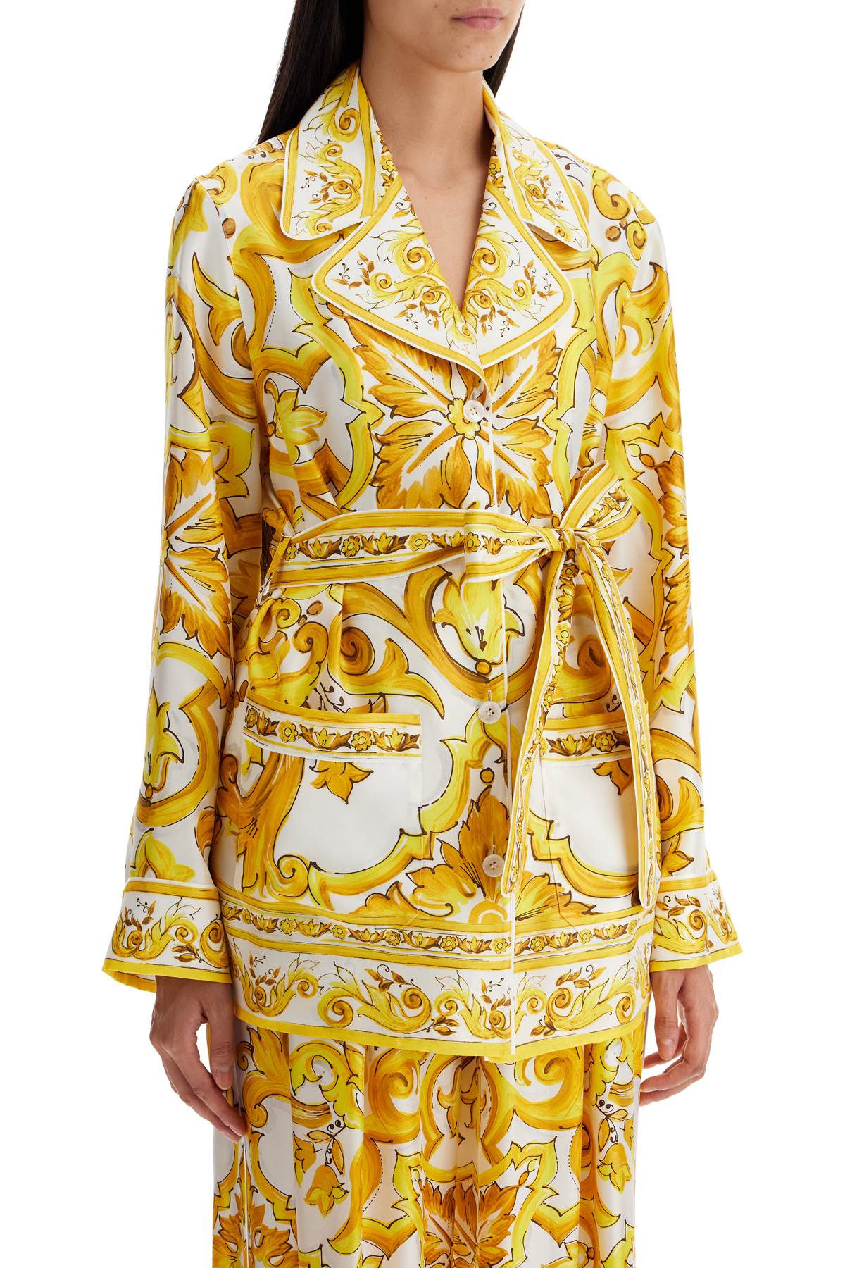 Dolce & Gabbana silk blouse with maiolica print and image 1