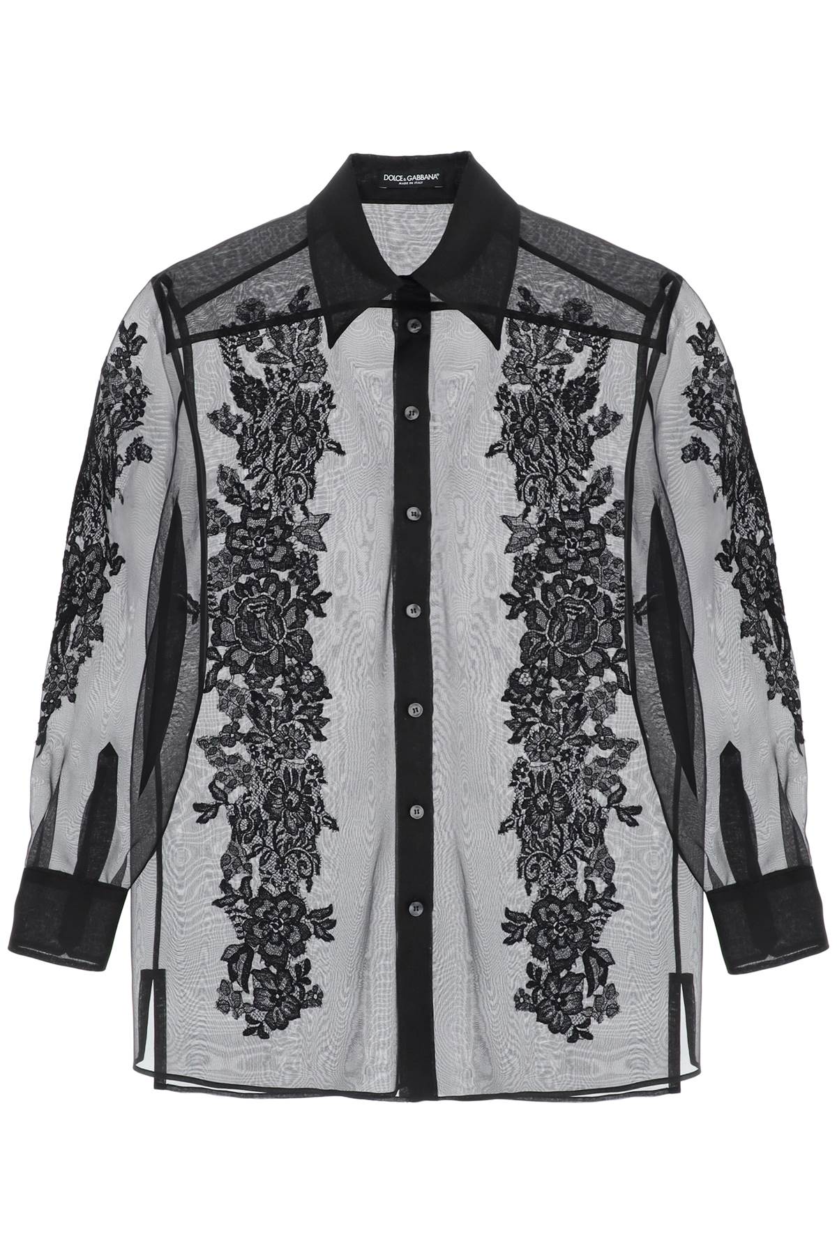 Dolce & Gabbana organza shirt with lace inserts image 0