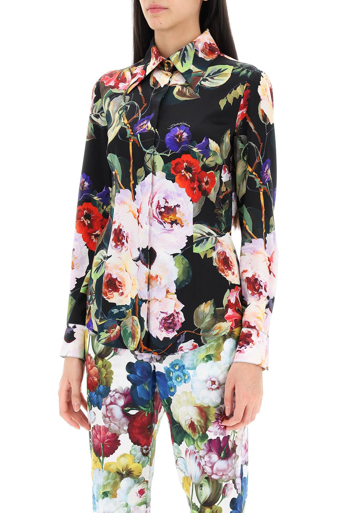 Dolce & Gabbana Rose Garden Silk Satin Shirt image 3