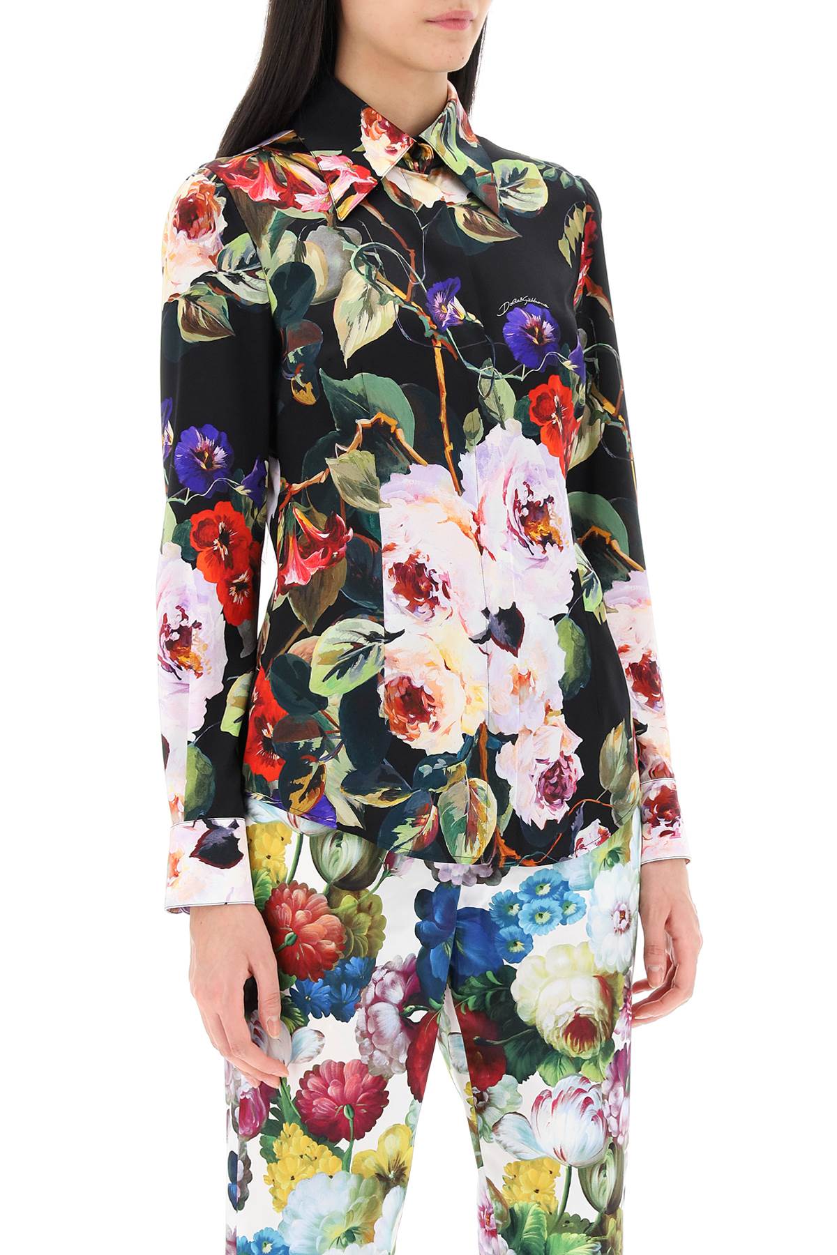 Dolce & Gabbana Rose Garden Silk Satin Shirt image 1