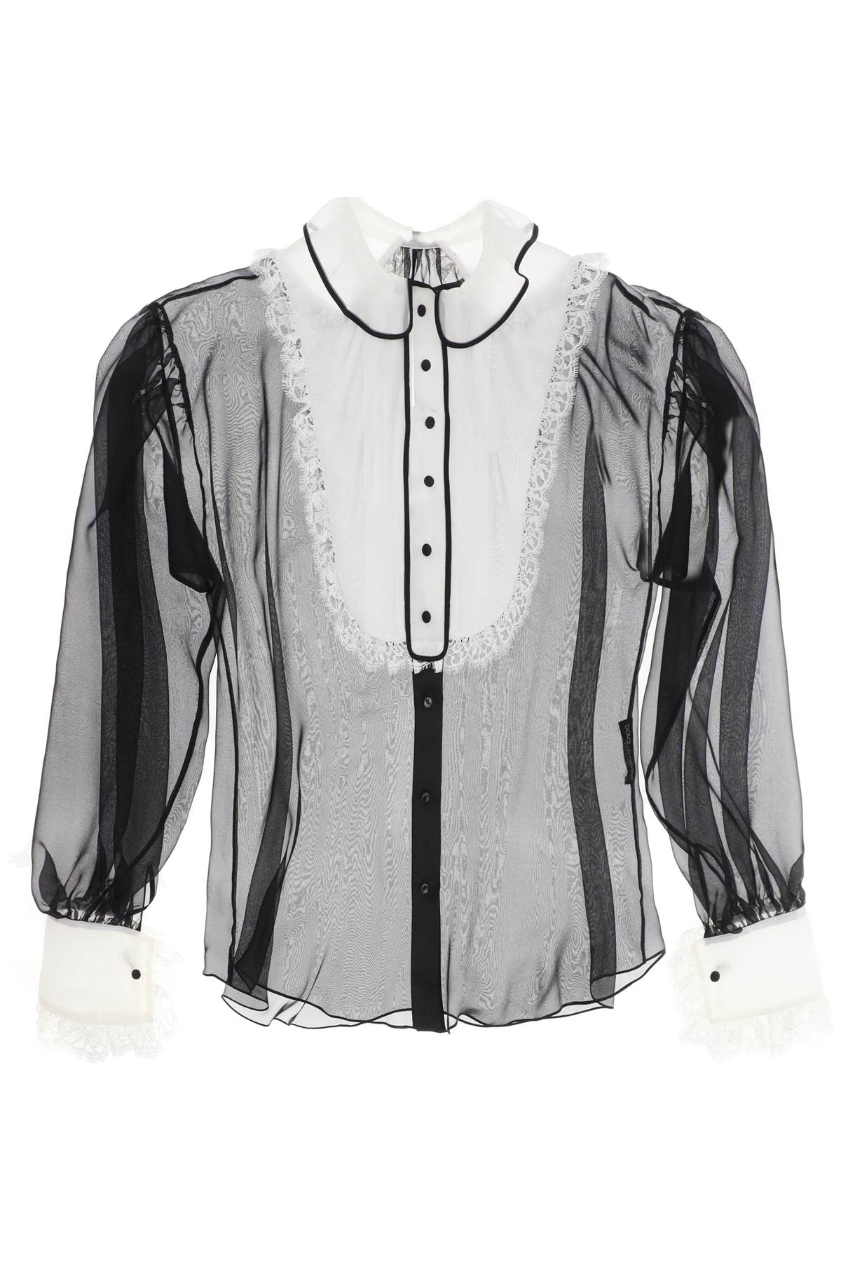 Dolce & Gabbana Silk Chiffon Blouse with Organza Plastron image 0