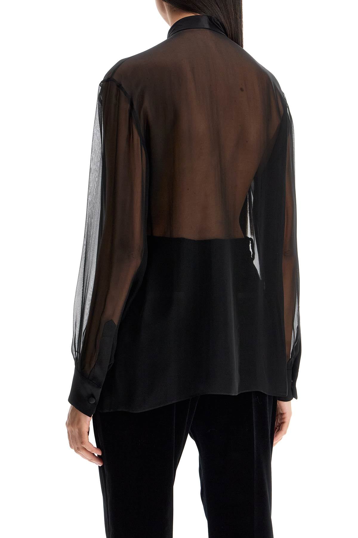 Dolce & Gabbana Silk Chiffon Blouse with Bow image 2