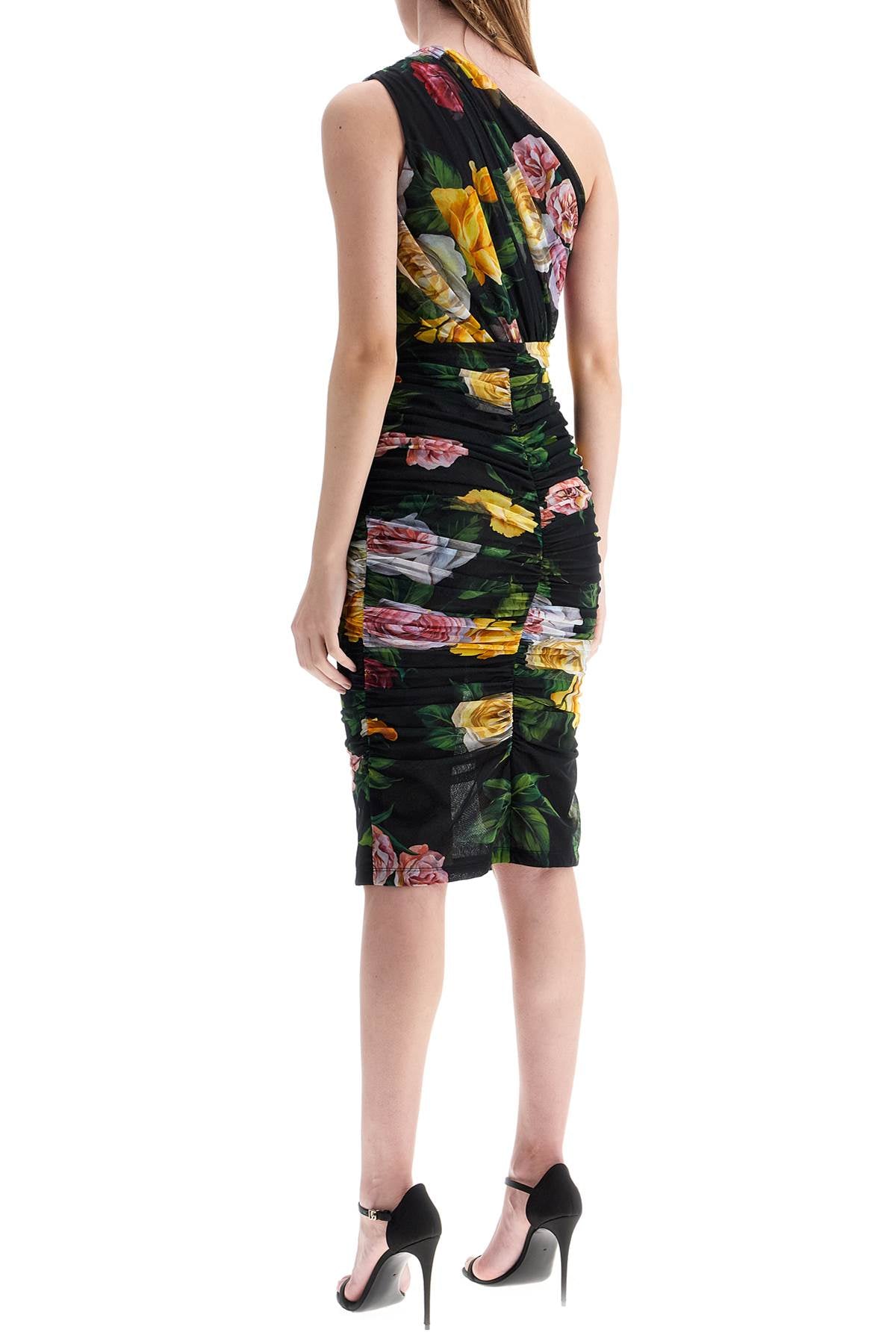 Dolce & Gabbana elegant black dress in polyamide with floral pattern for cocktails and evenings image 2