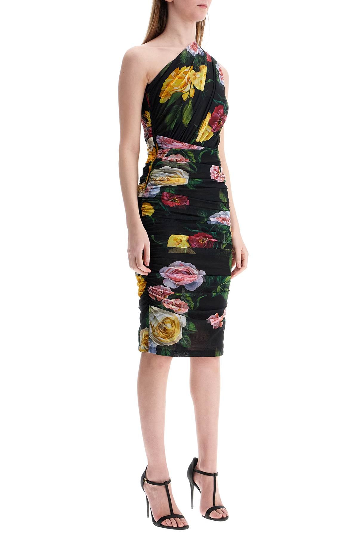 Dolce & Gabbana elegant black dress in polyamide with floral pattern for cocktails and evenings image 1