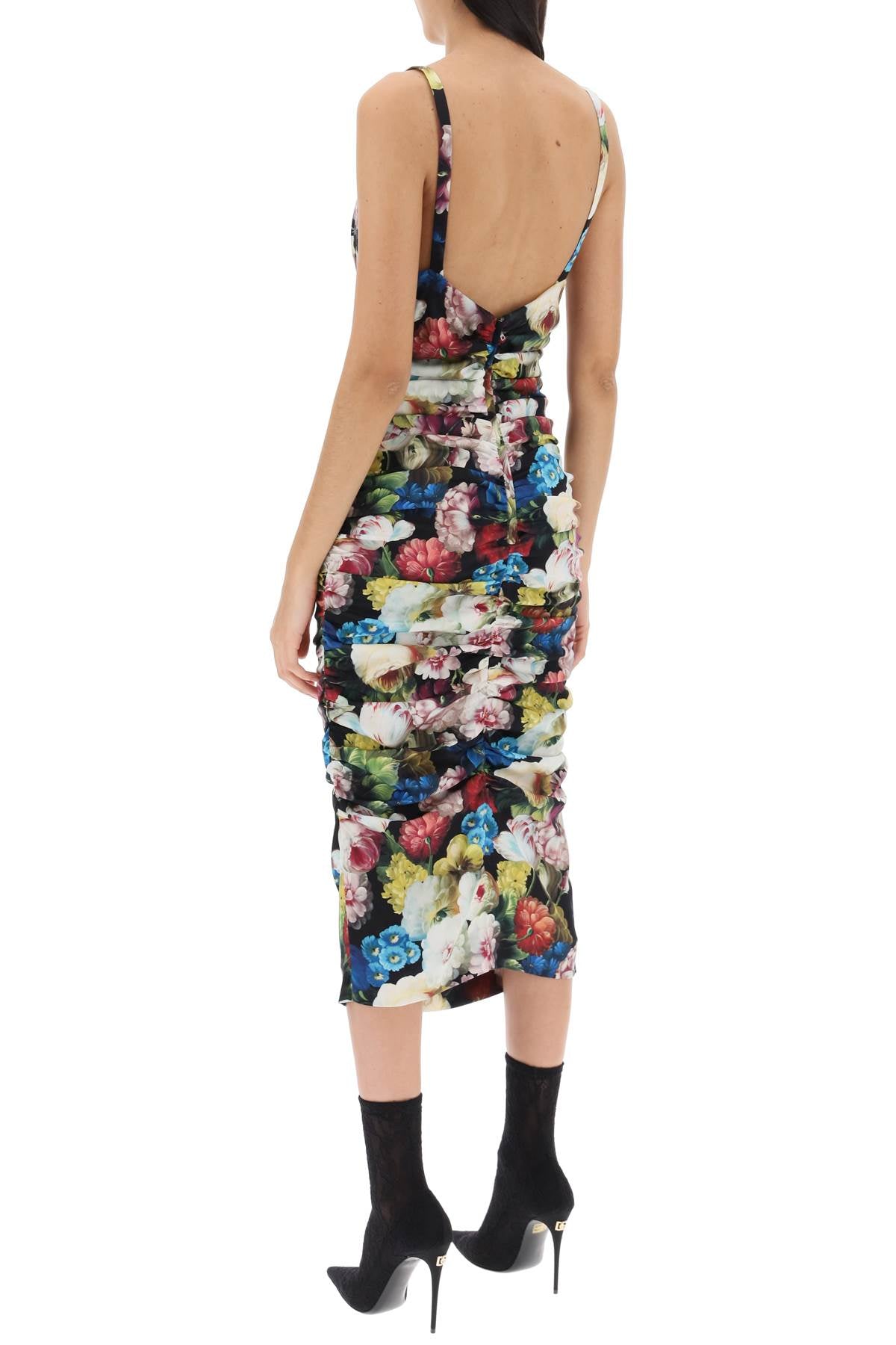 Dolce & Gabbana Nocturnal Flower Draped Midi Dress image 2