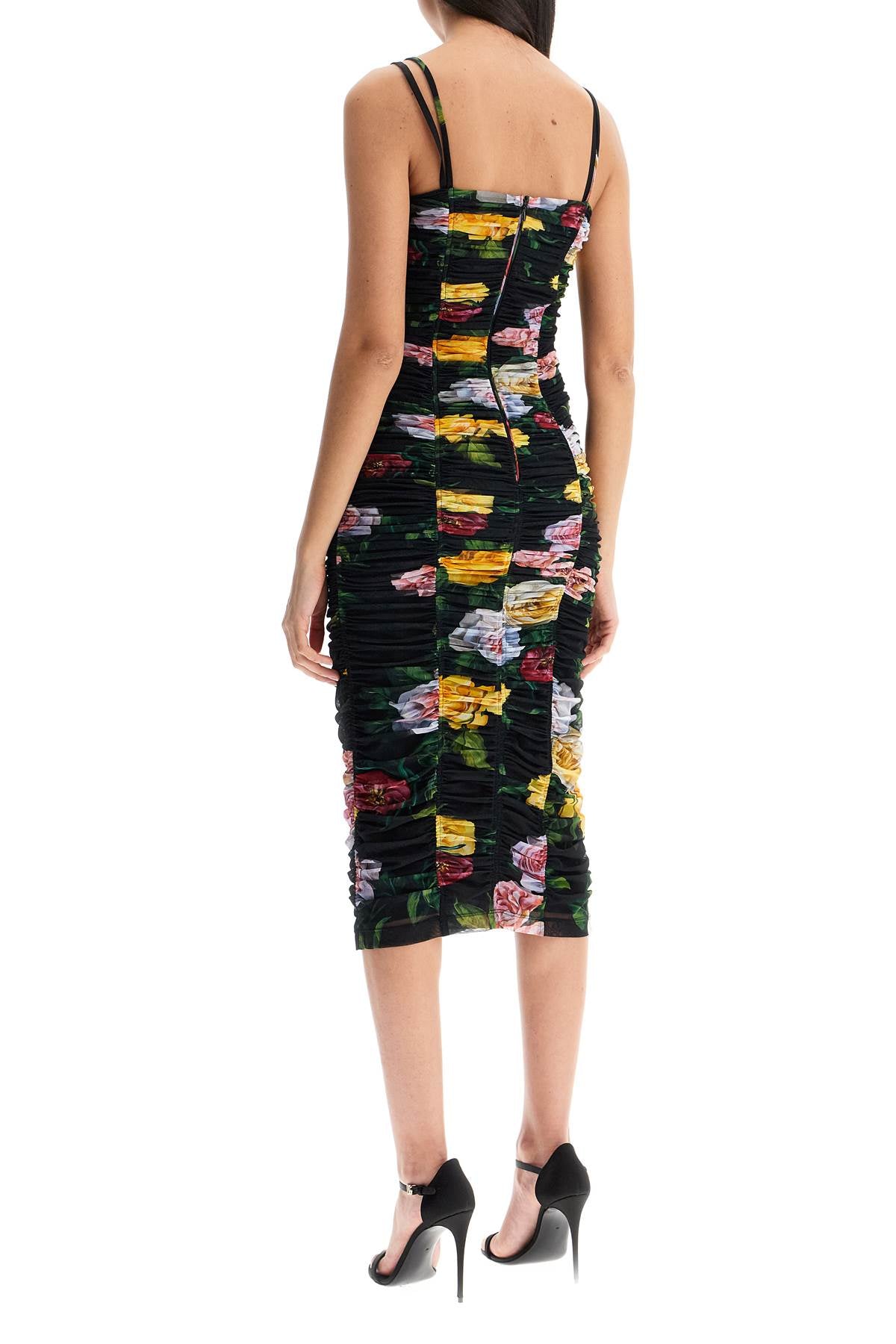 Dolce & Gabbana black floral midi synthetic dress image 2