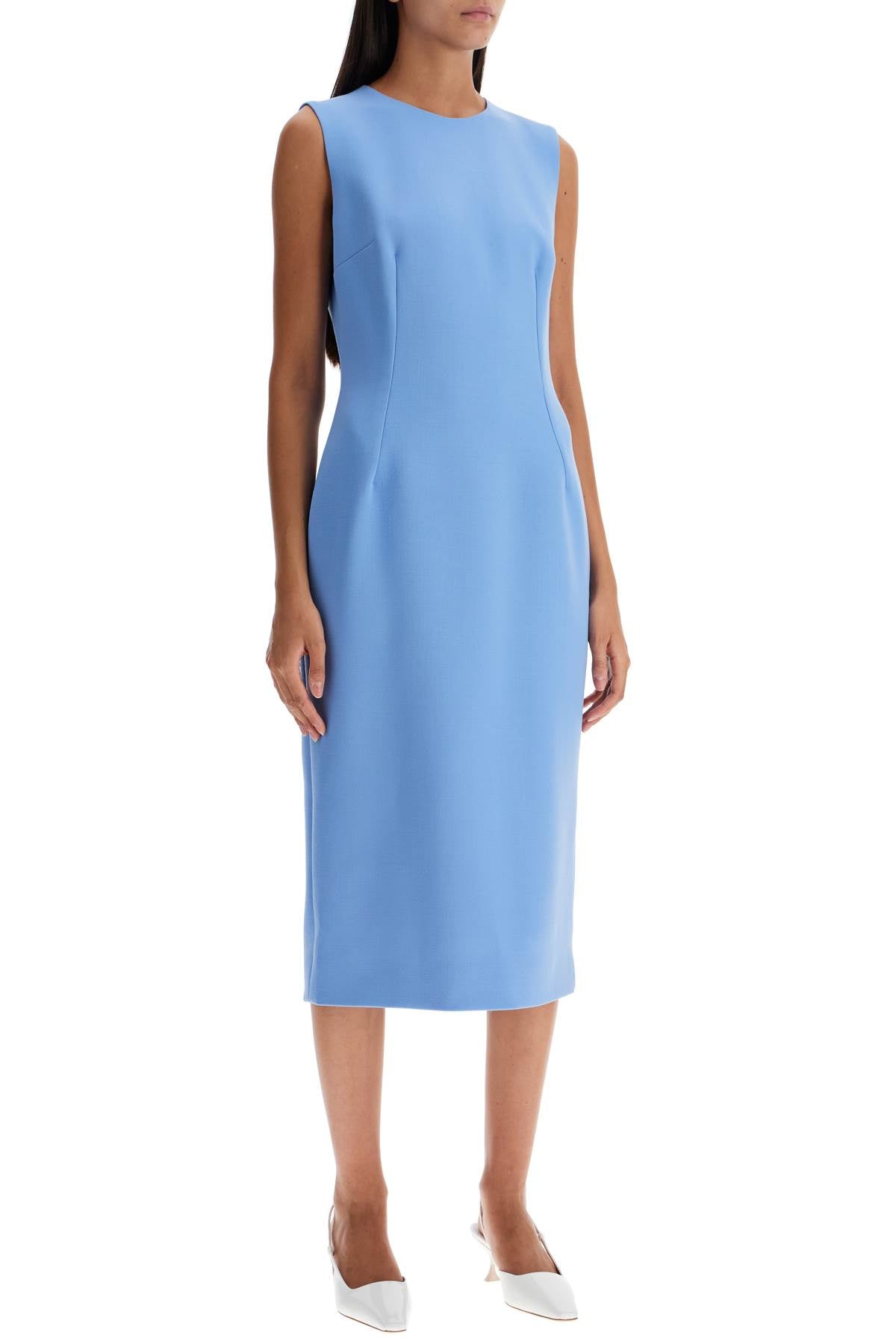 Dolce & Gabbana Wool Crepe Sheath Midi Dress image 1