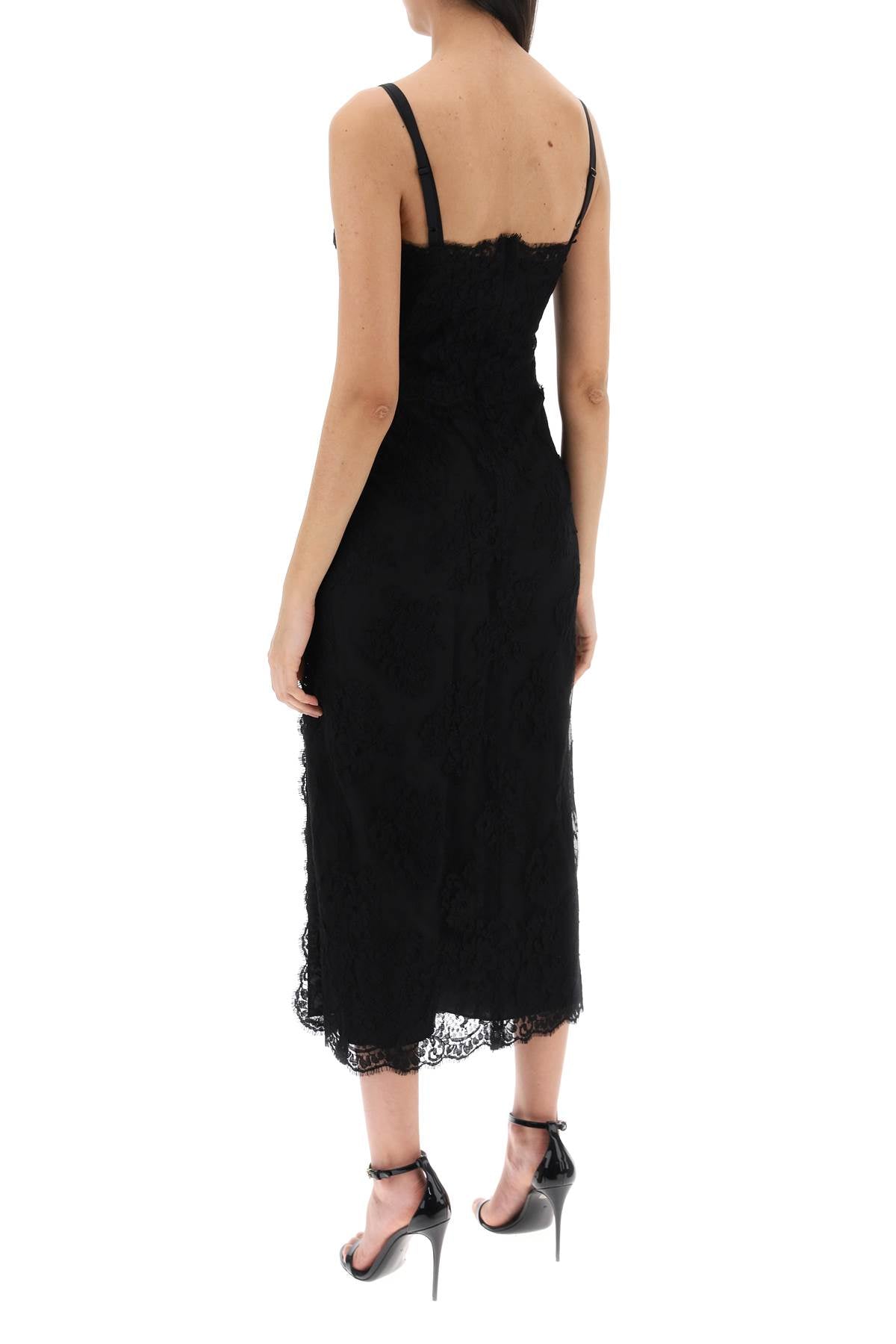 Dolce & Gabbana Lace Midi Dress with Side Slit image 2