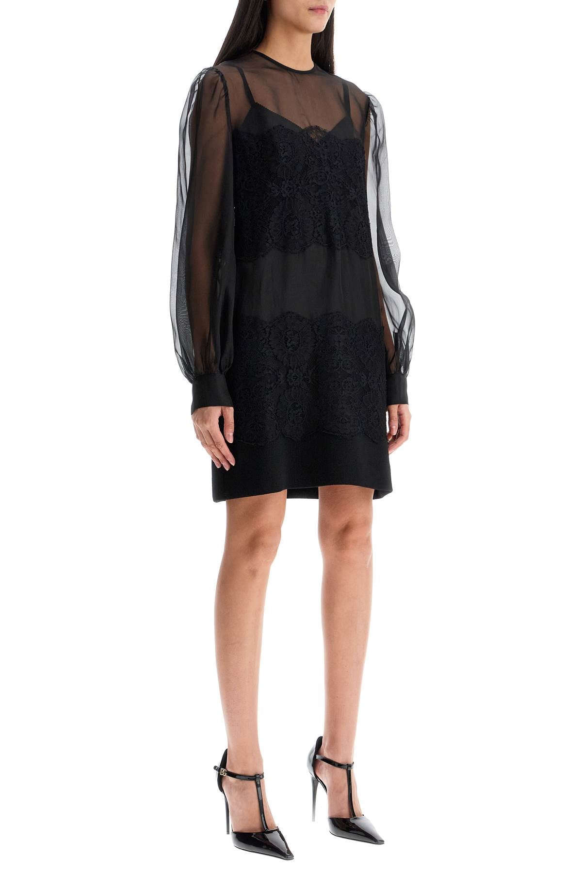 Dolce & Gabbana Short Organza & Lace Dress image 1