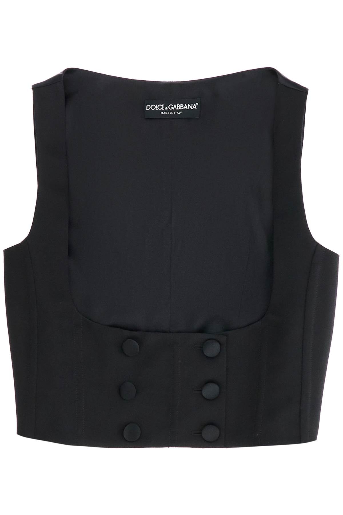 Dolce & Gabbana Silk Tuxedo Vest - Black image 0