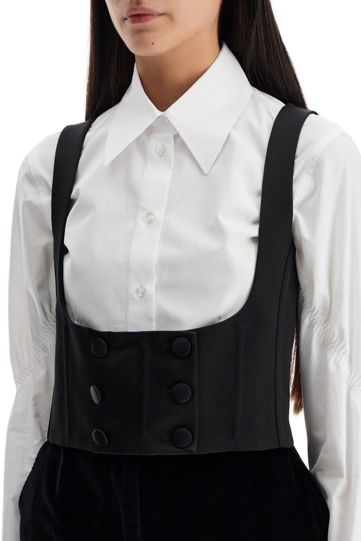 Dolce & Gabbana Silk Tuxedo Vest - Black image 3