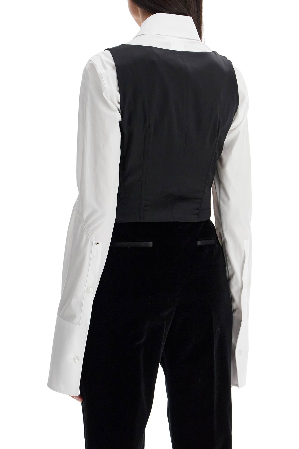 Dolce & Gabbana Silk Tuxedo Vest - Black image 2