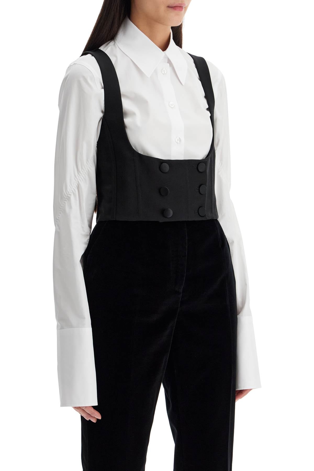 Dolce & Gabbana Silk Tuxedo Vest - Black image 1