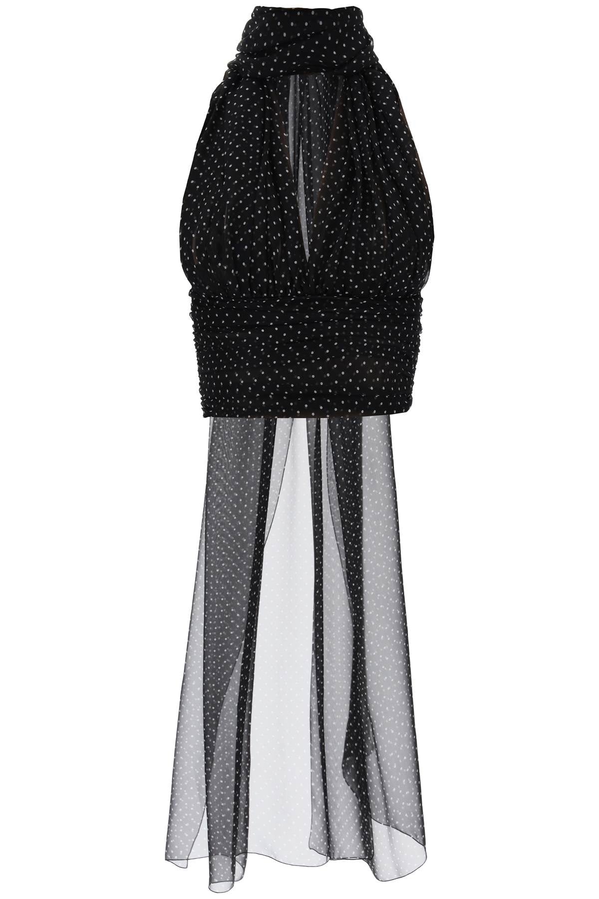 Dolce & Gabbana Polka Dot Chiffon Top with Scarf image 0