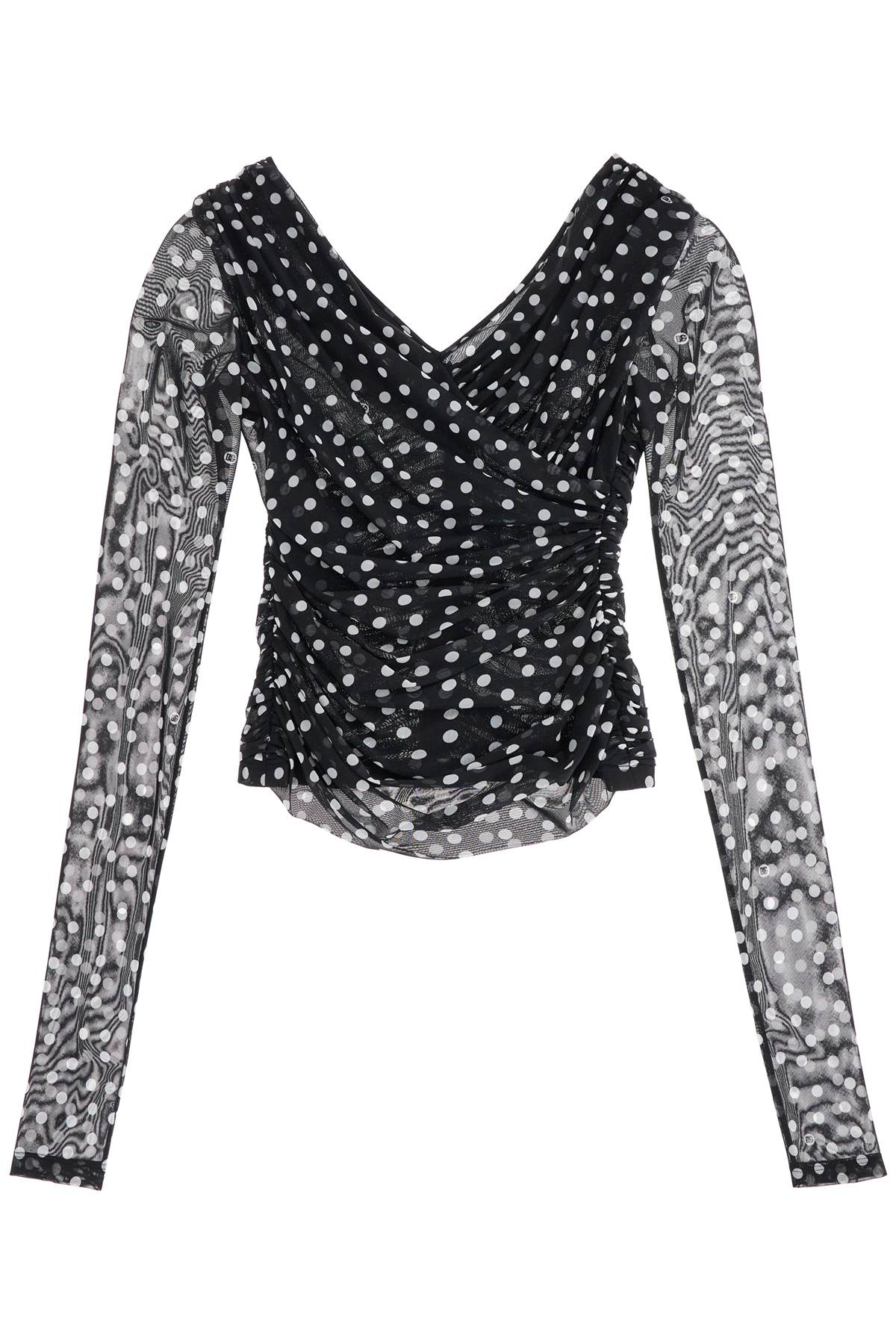 Dolce & Gabbana polka dot draped top with image 0