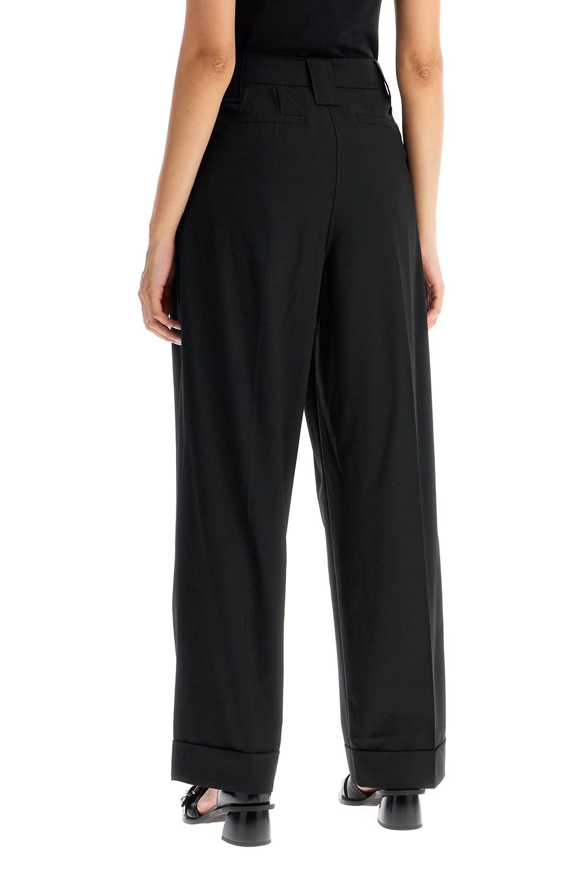 Ganni Double Pleat Fluid Trousers: Sustainable Viscose High-Waisted Pants image 2