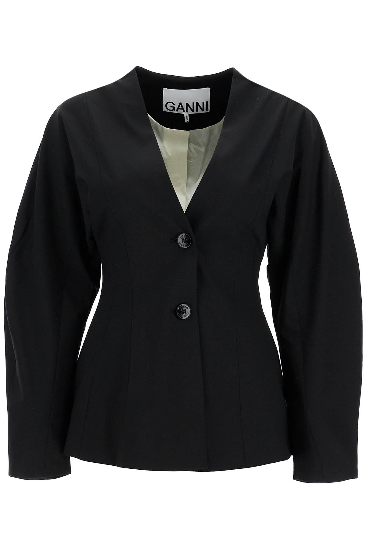 Ganni Lightweight Fitted Viscose Jacket image 0