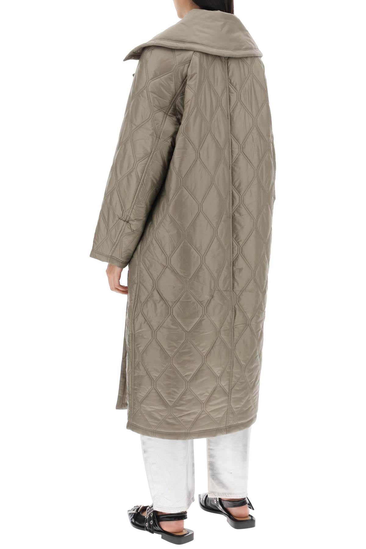 Ganni quilted oversized coat image 2