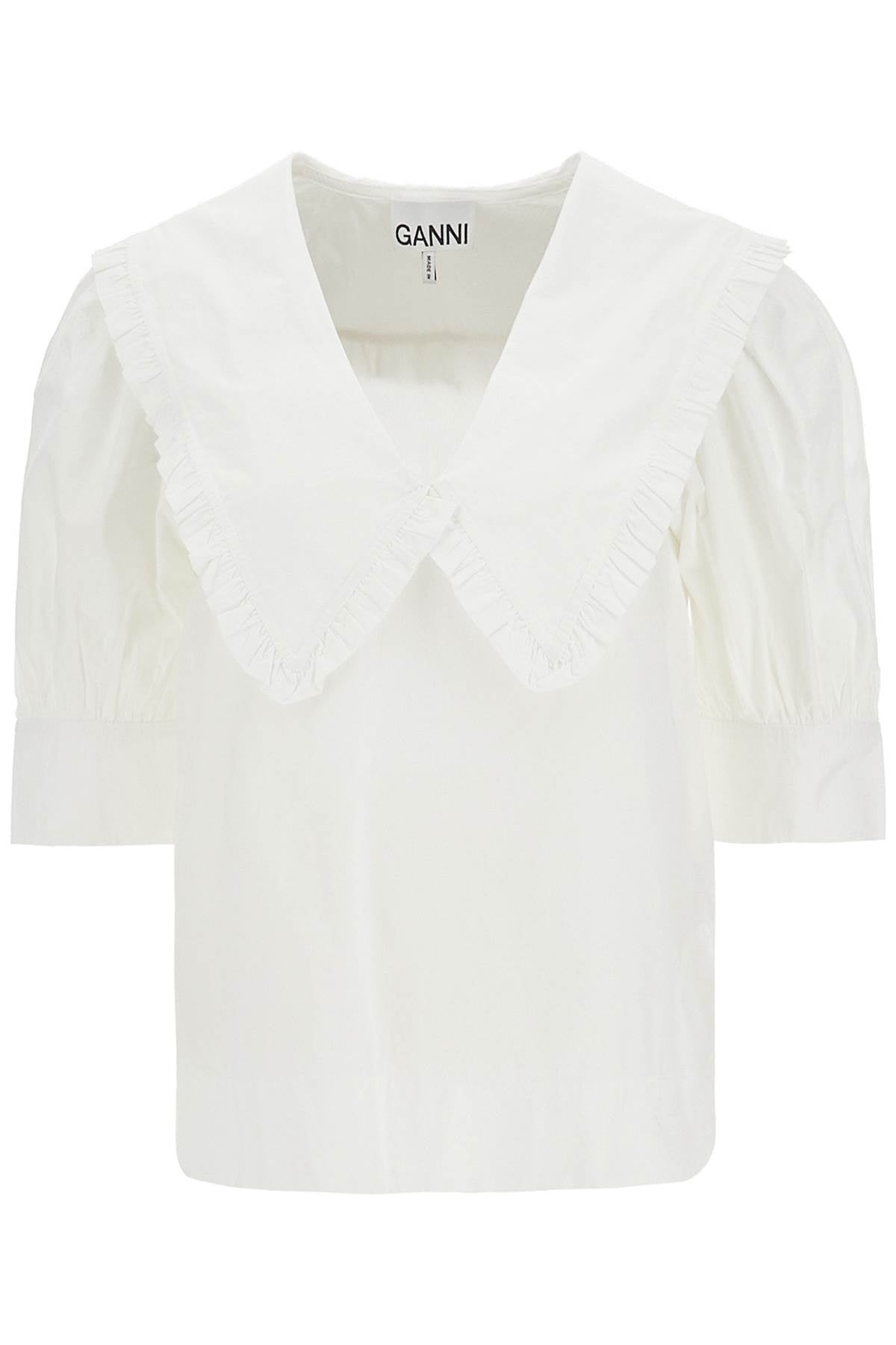 Ganni Exaggerated Collar Ruffle Blouse image 0