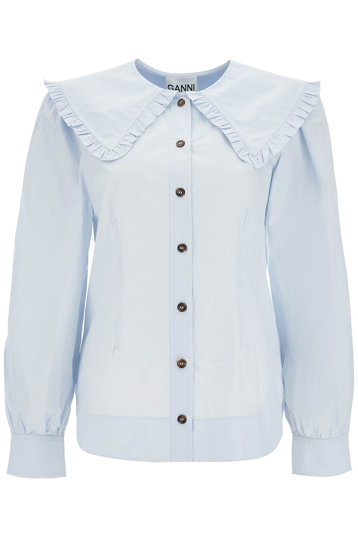 Ganni Oversized Collar Poplin Shirt image 0