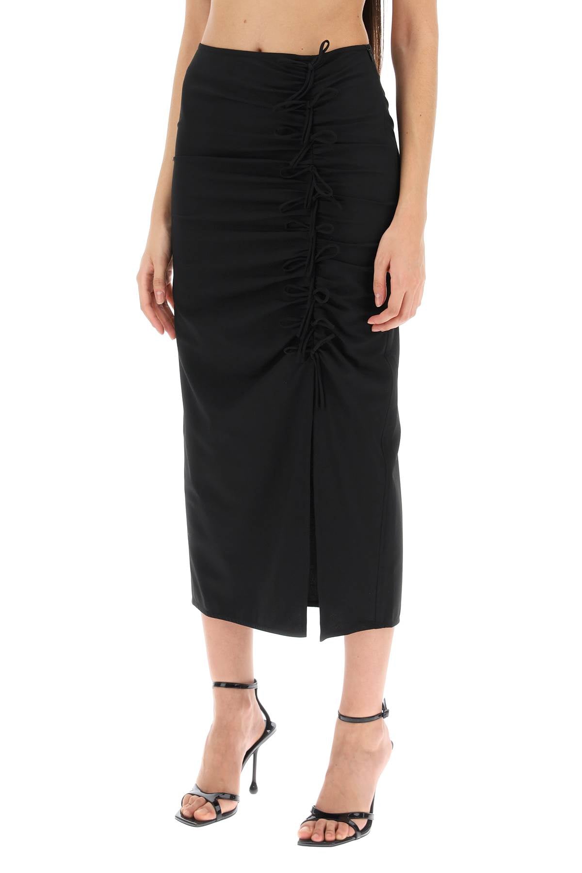 Ganni midi skirt with ornamental bows image 3