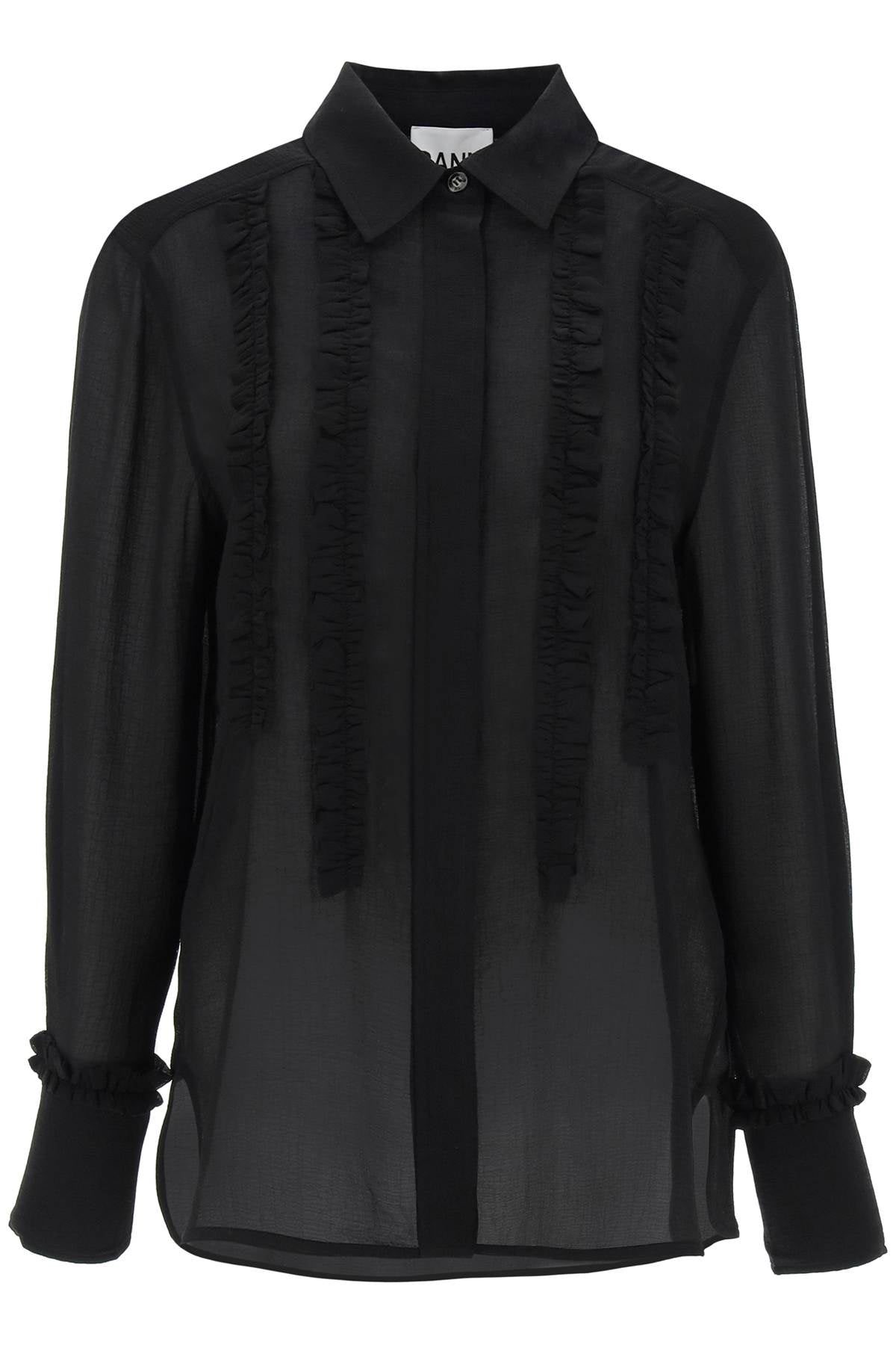 Ganni ruffled chiffon shirt image 0