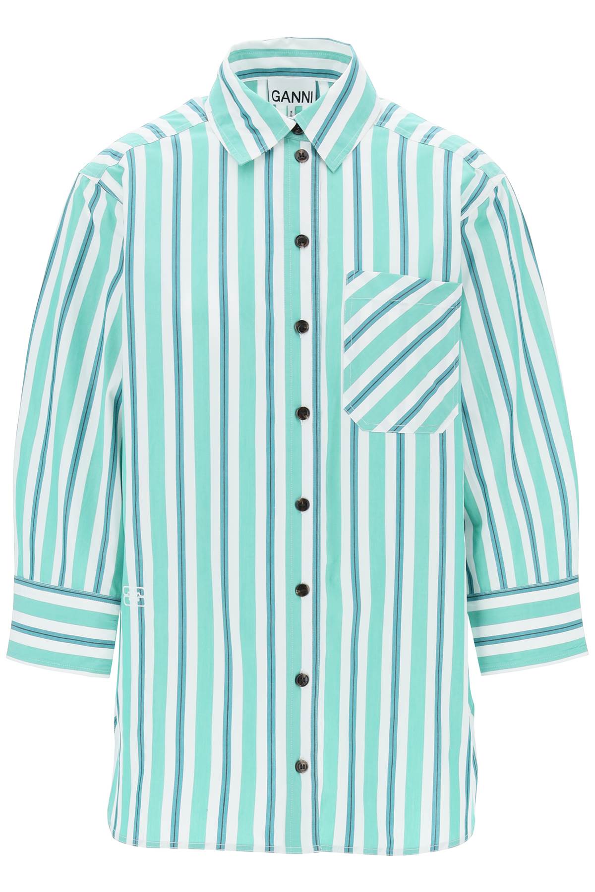 Ganni "oversized striped poplin shirt image 0