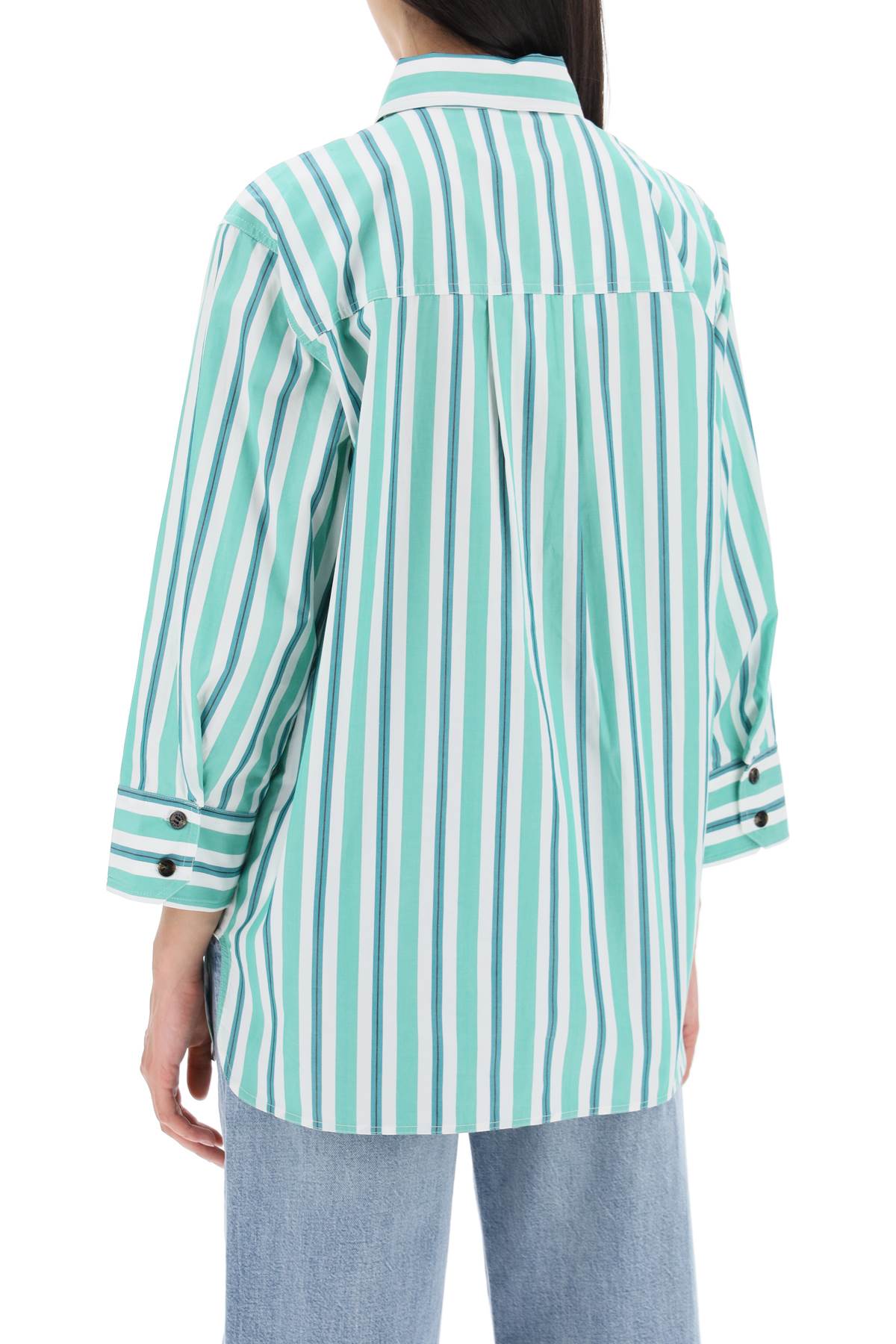 Ganni "oversized striped poplin shirt image 2