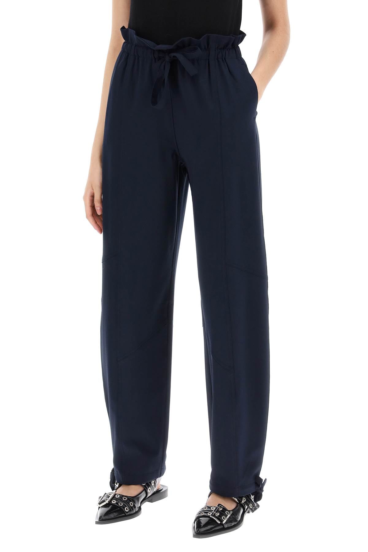 Ganni Flounced High-Waisted Sustainable Trousers image 3