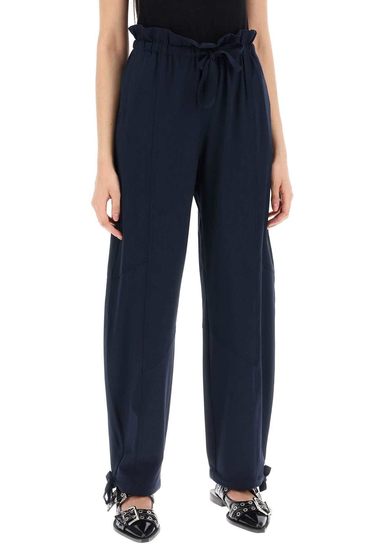 Ganni Flounced High-Waisted Sustainable Trousers image 1