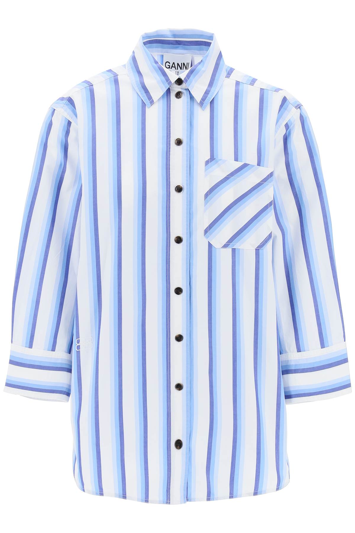 Ganni "oversized striped poplin shirt image 0