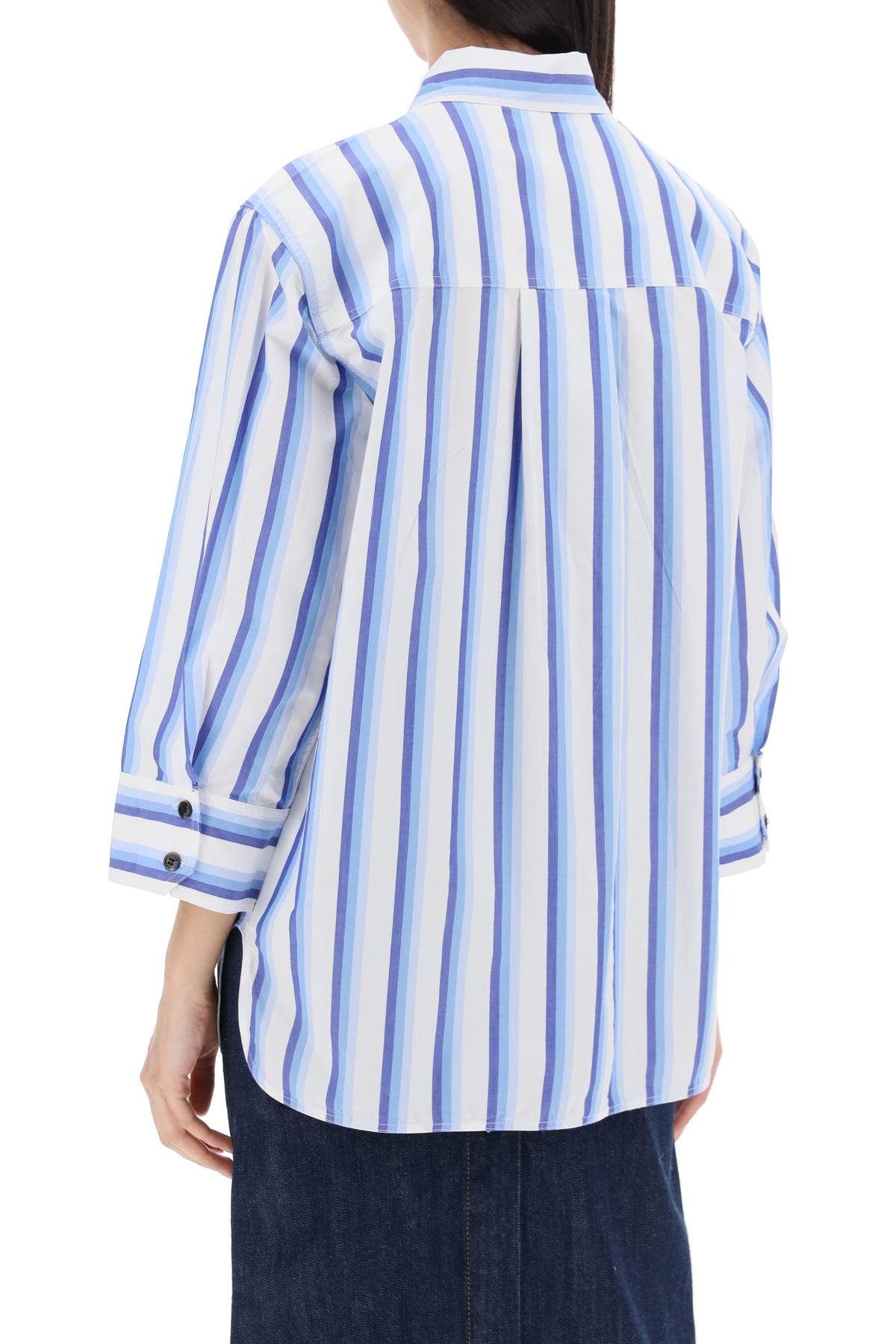 Ganni "oversized striped poplin shirt image 2