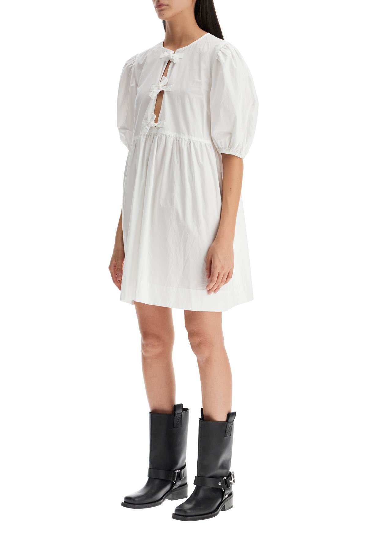 Ganni Organic Cotton Tie-String Mini Dress image 3