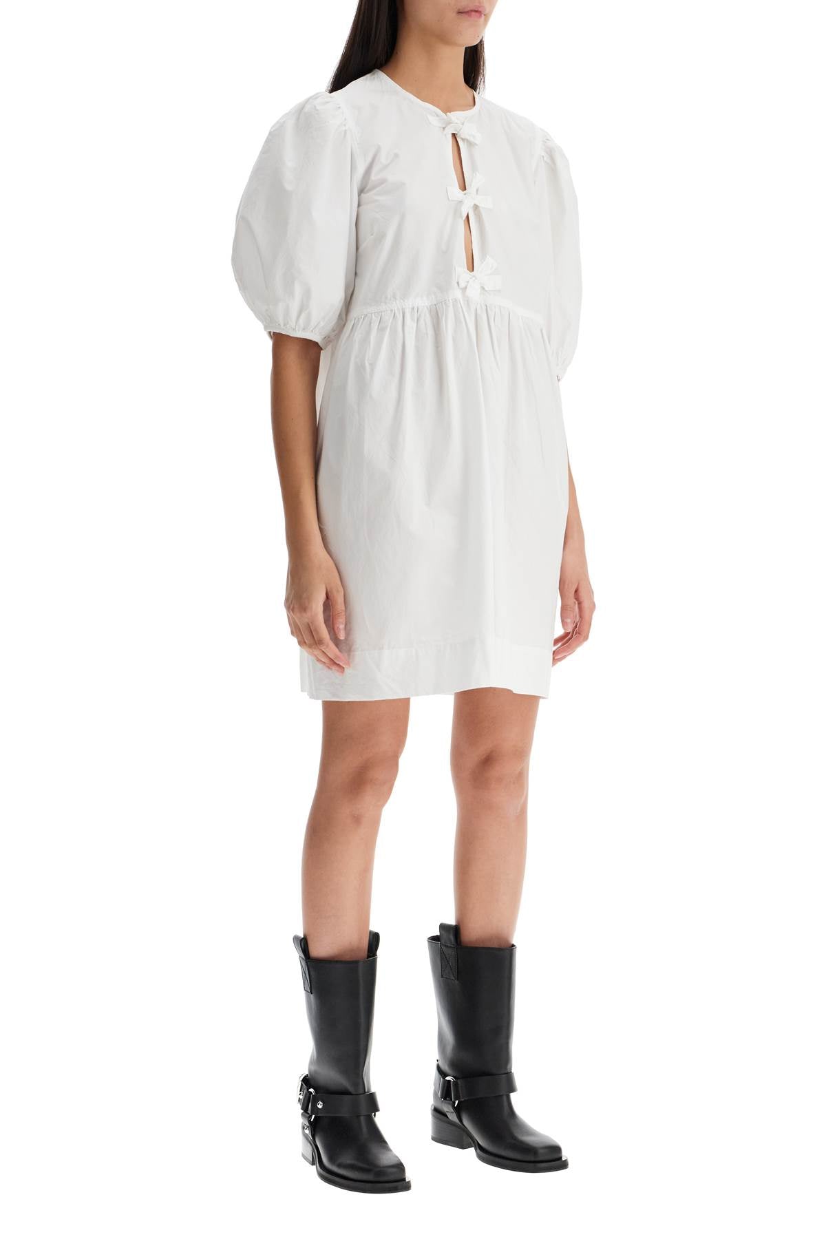 Ganni Organic Cotton Tie-String Mini Dress image 1