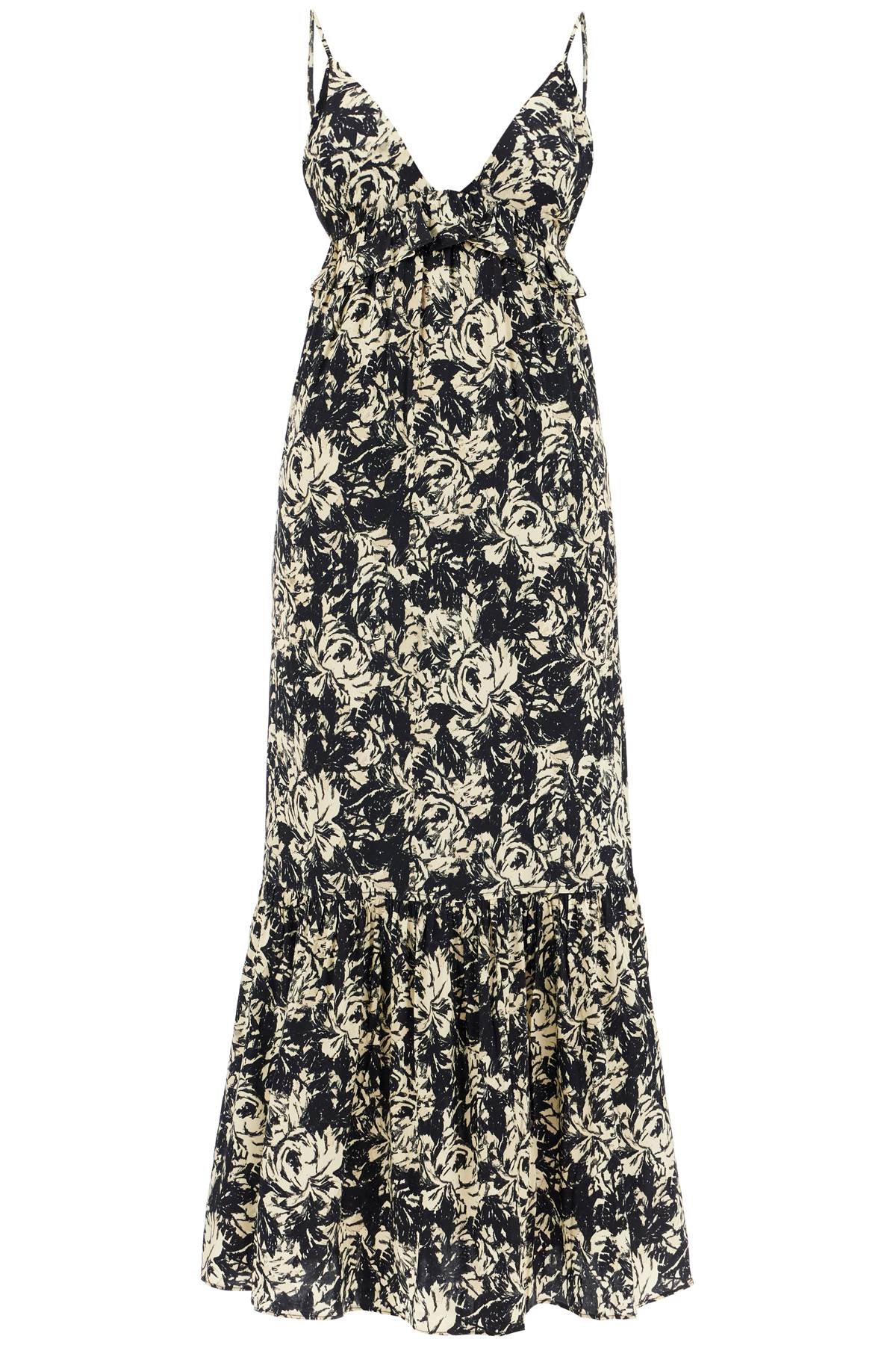 Ganni Floral Print Satin Midi Slip Dress image 0