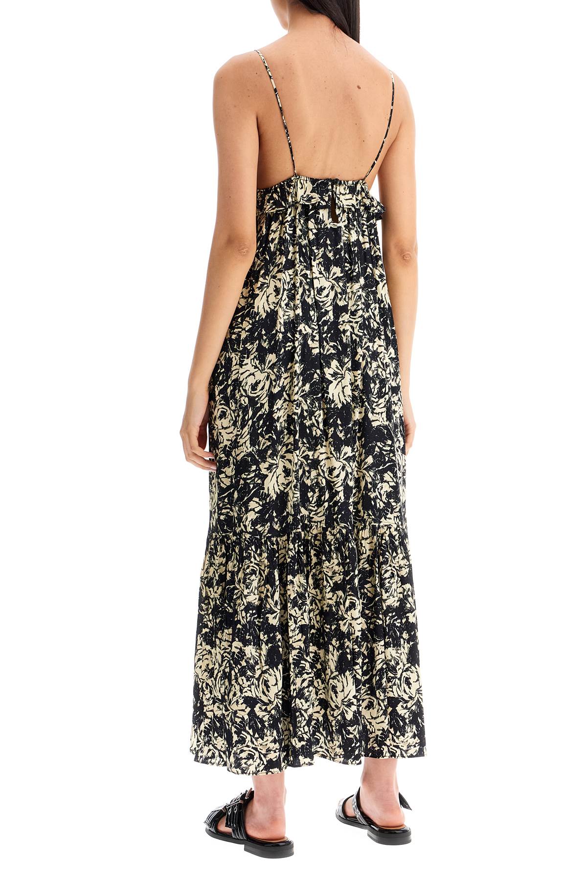 Ganni Floral Print Satin Midi Slip Dress image 2