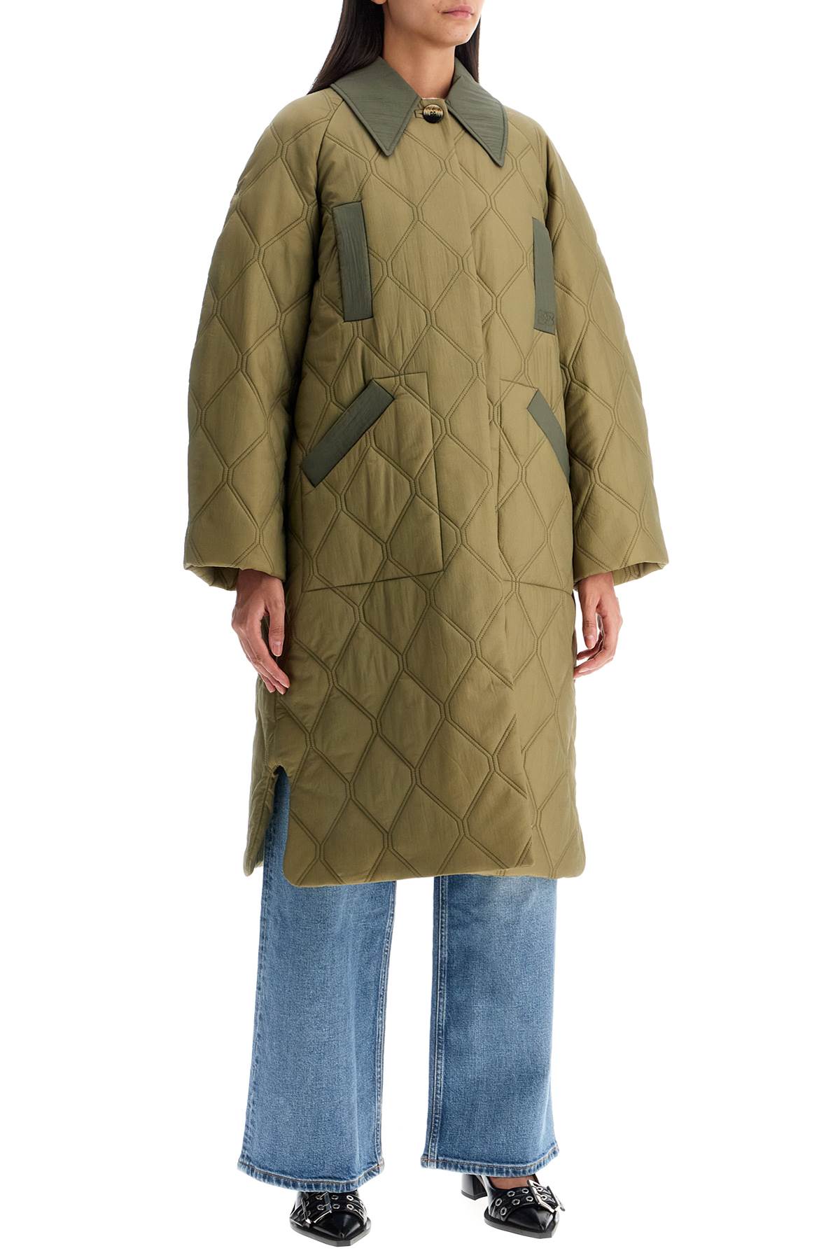 Ganni Oversized Quilted Padded Coat image 1