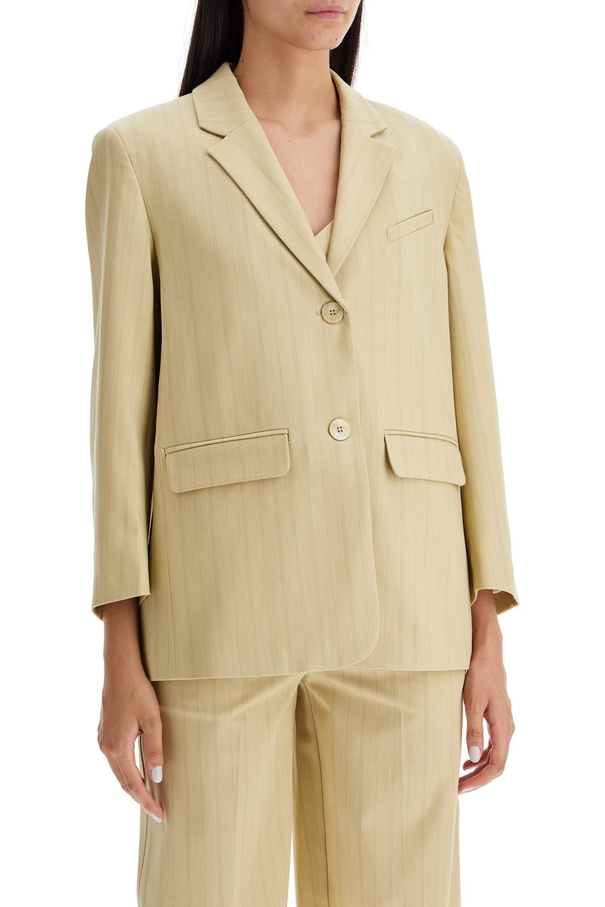 Ganni striped boxy blazer image 1