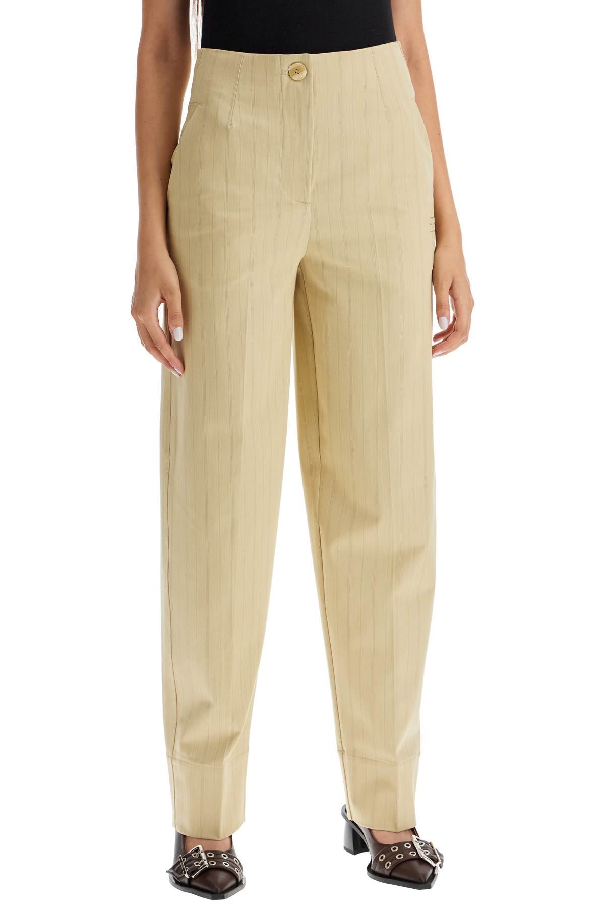 Ganni striped tapered trousers image 1